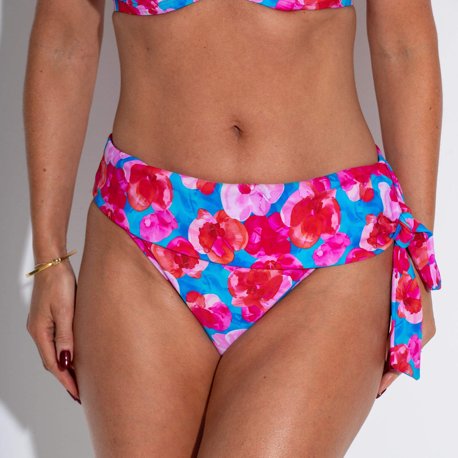 Pour Moi Women's Marrakesh Floral Roll Top Bikini Bottoms - 18 - Blue Mix - Available at M&S