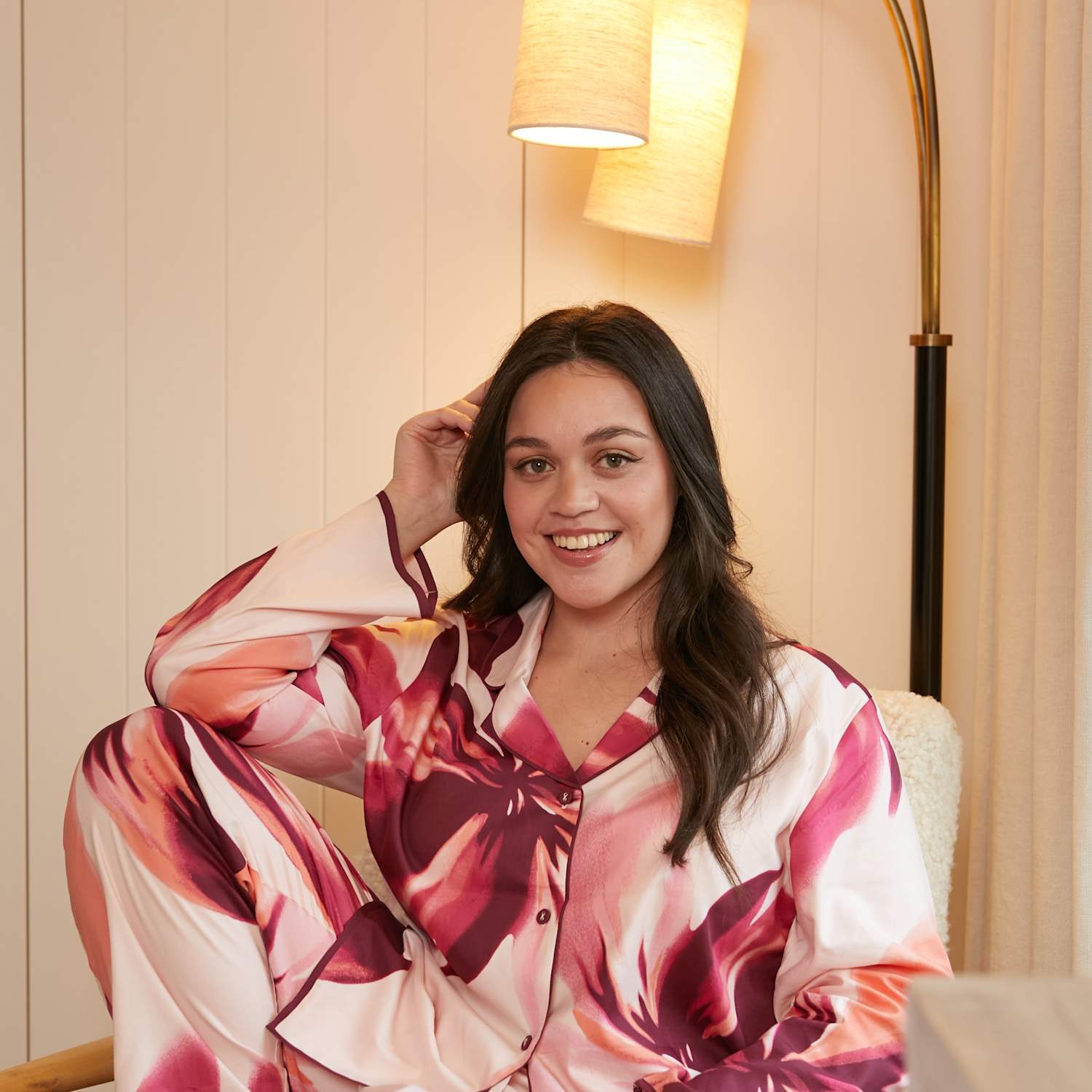 Cyberjammies Women's Cotton Modal Floral Print Pyjama Top - 12 - Pink Mix - Available at M&S