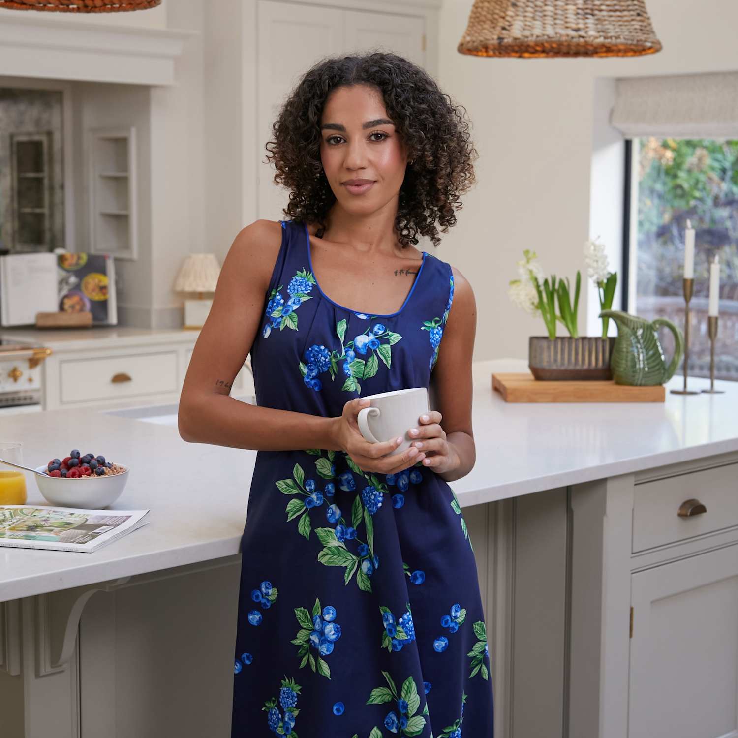 Cyberjammies Women's Cotton Modal Berry Print Nightie - 12 - Navy Mix - Available at M&S