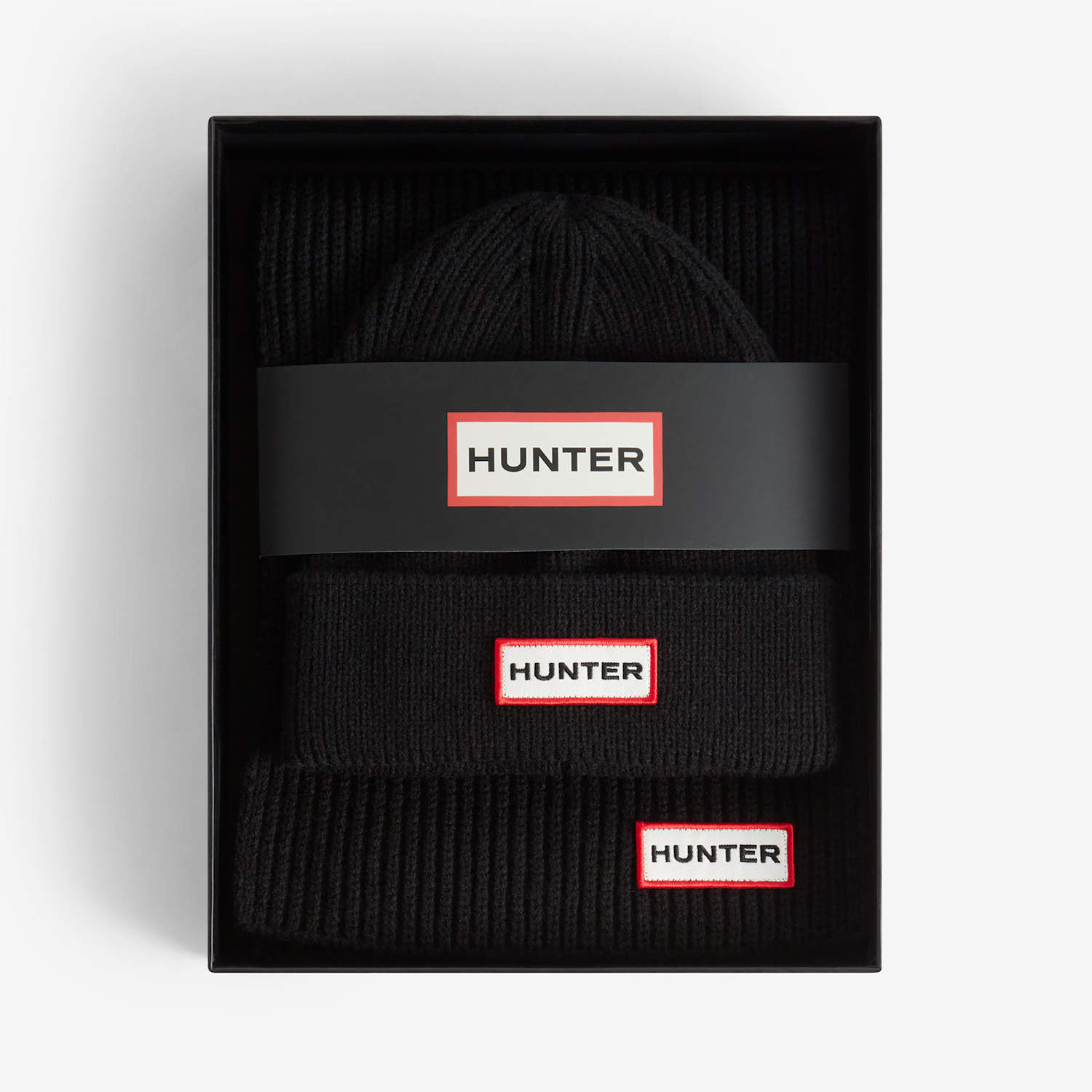 Hunter Women's Jura Beanie Hat & Scarf Gift Set - Black - Available at M&S