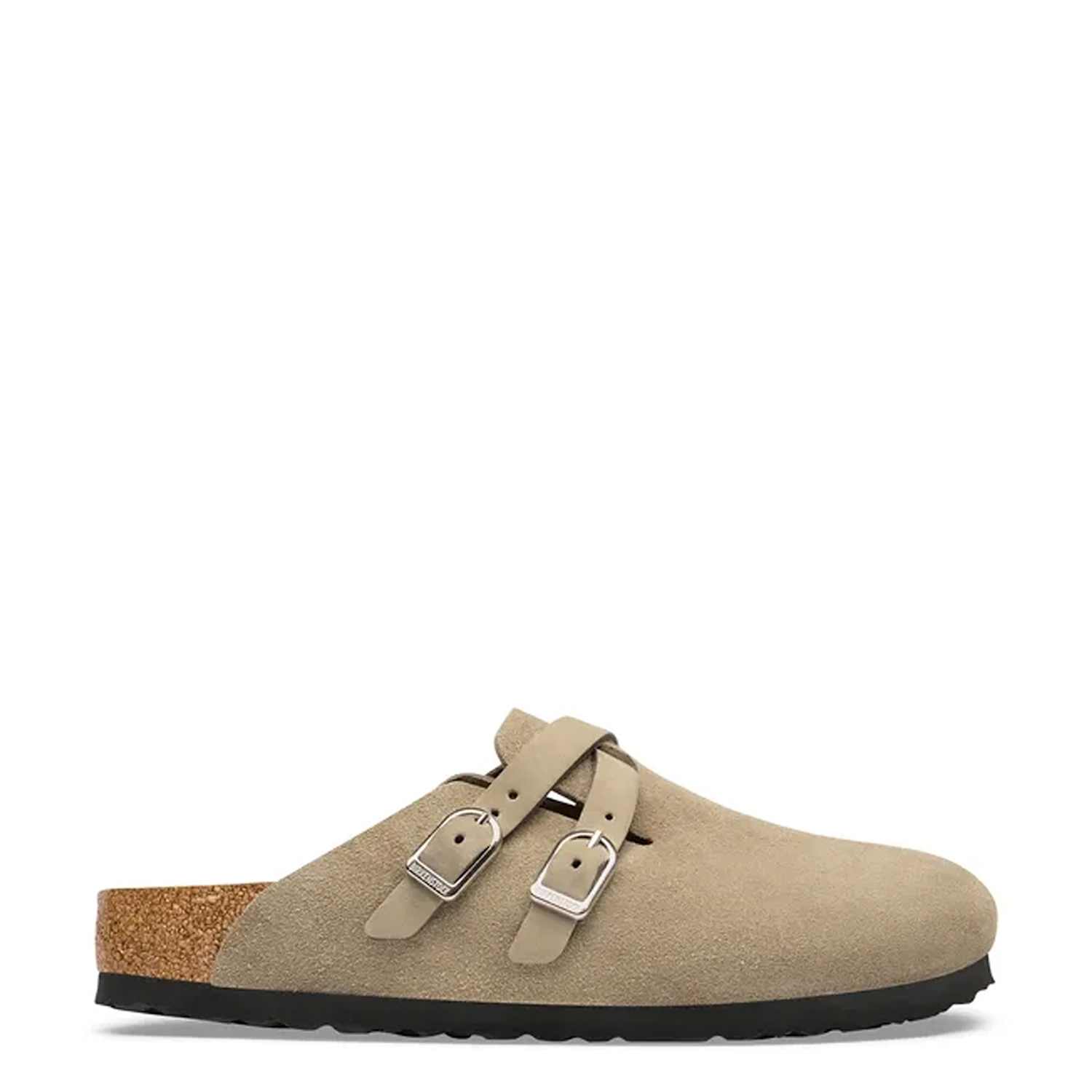 Birkenstock Women's Blair Suede Buckle Clogs - 7½ - Taupe - Available at M&S