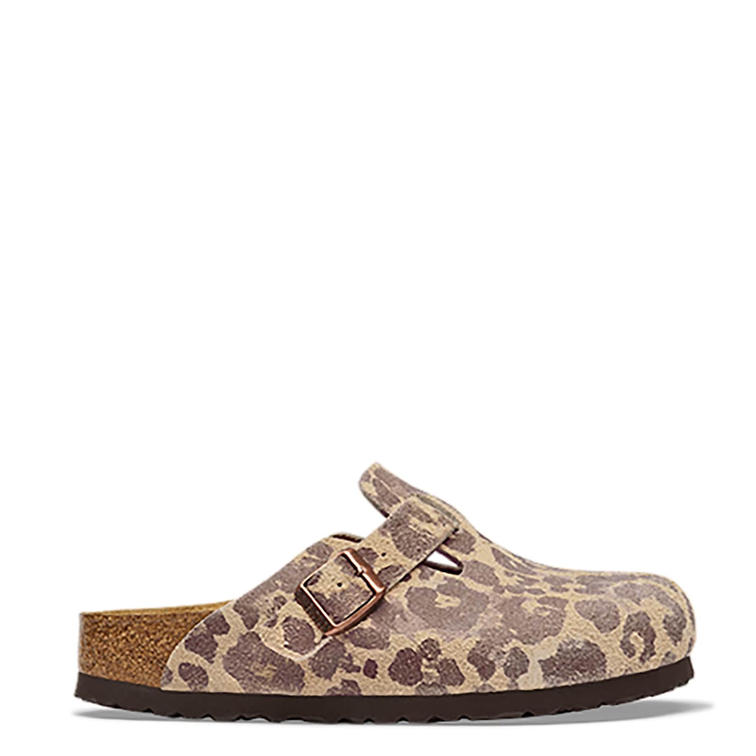 Birkenstock Women's Boston Suede Animal Print Footbed Mules - 4½ - Beige - Available at M&S