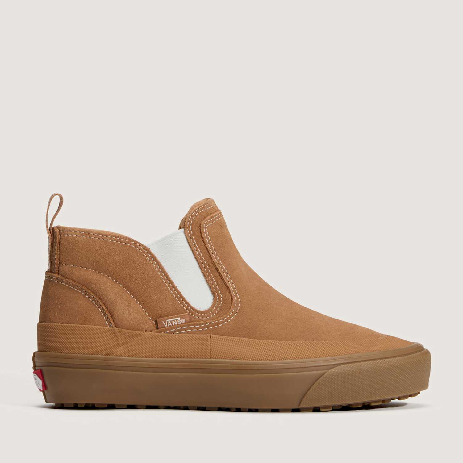 Vans Men's Mid-Slip Insulated Suede Slip-On Trainers - 7 - Medium Brown - Available at M&S