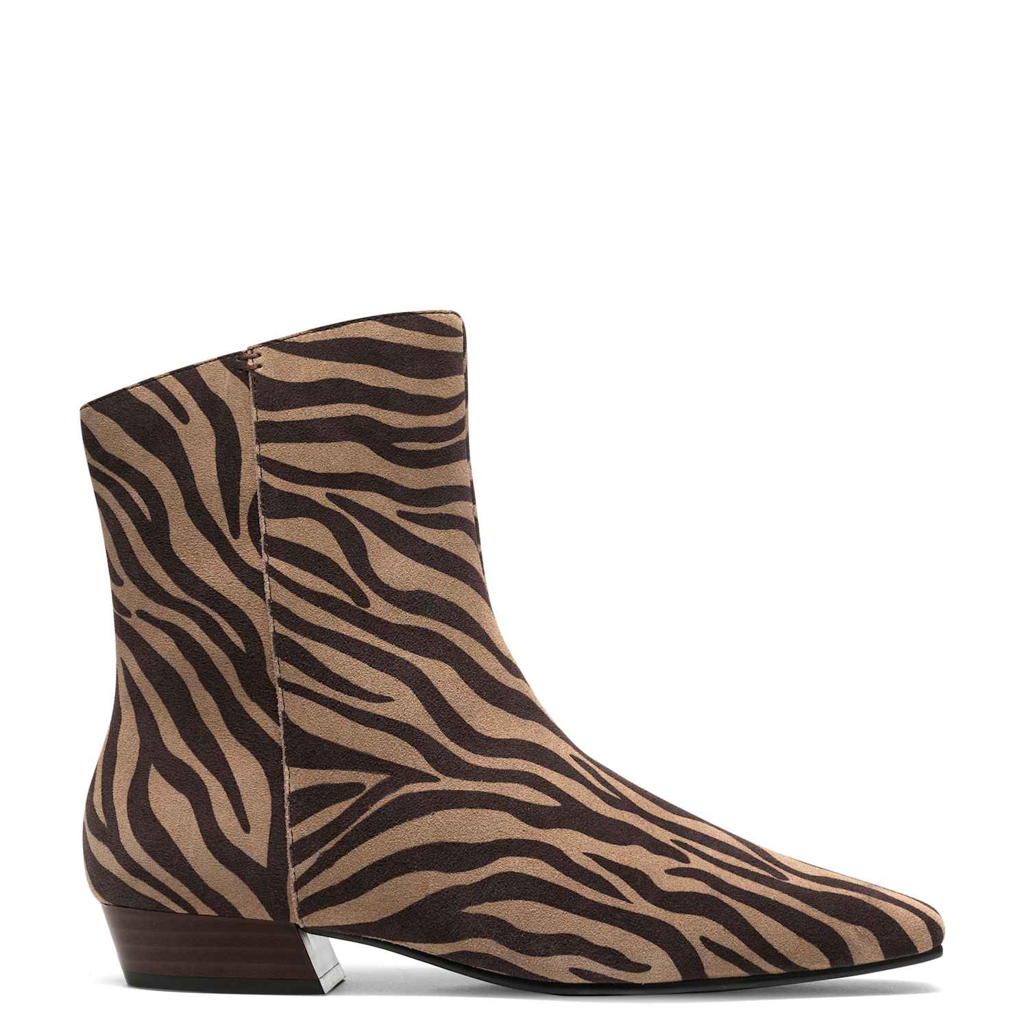 Clarks Women's Suede Animal Print Block Heel Ankle Boots - 8 - Brown Mix - Available at M&S