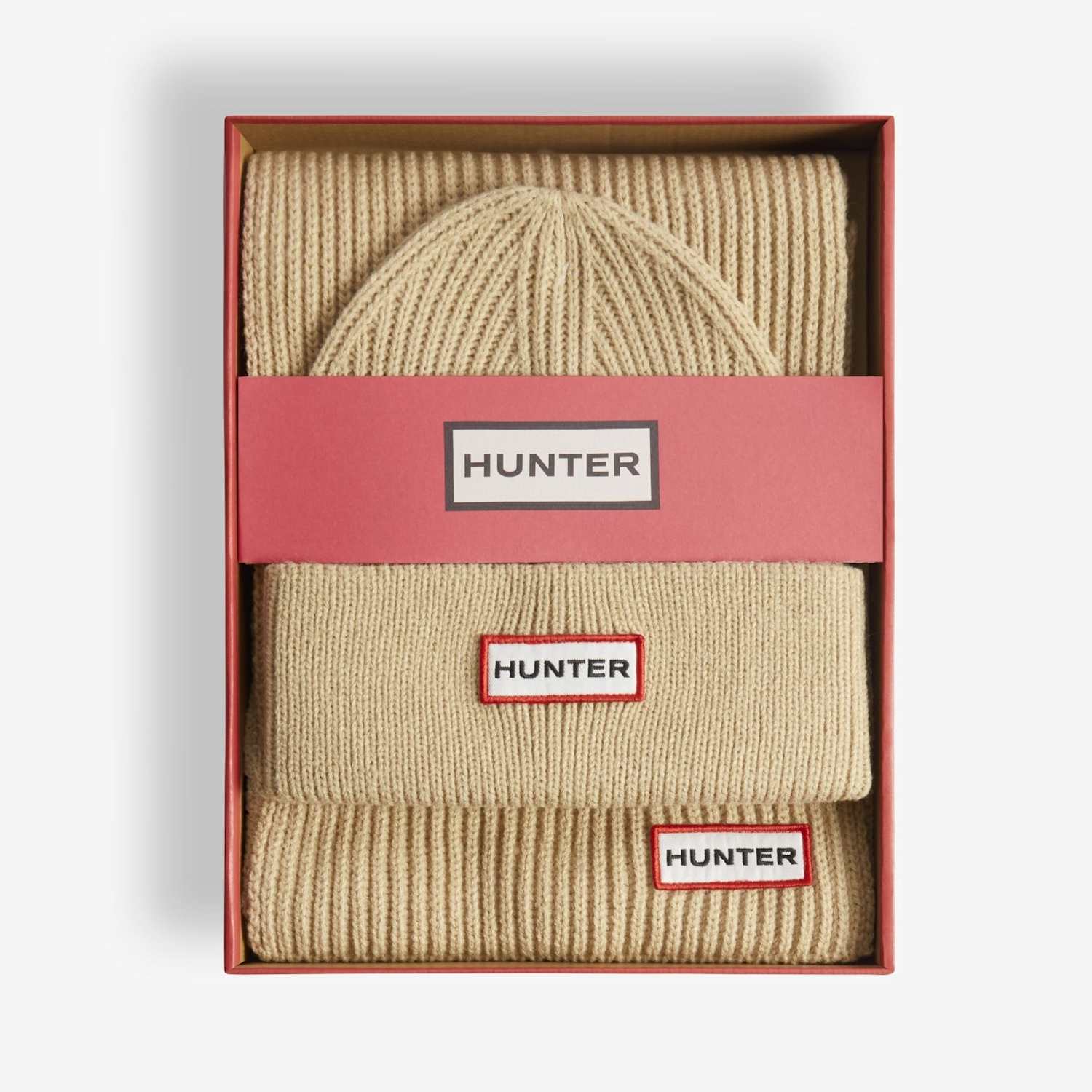 Hunter Women's Knitted Hat & Scarf Set - Natural - Available at M&S