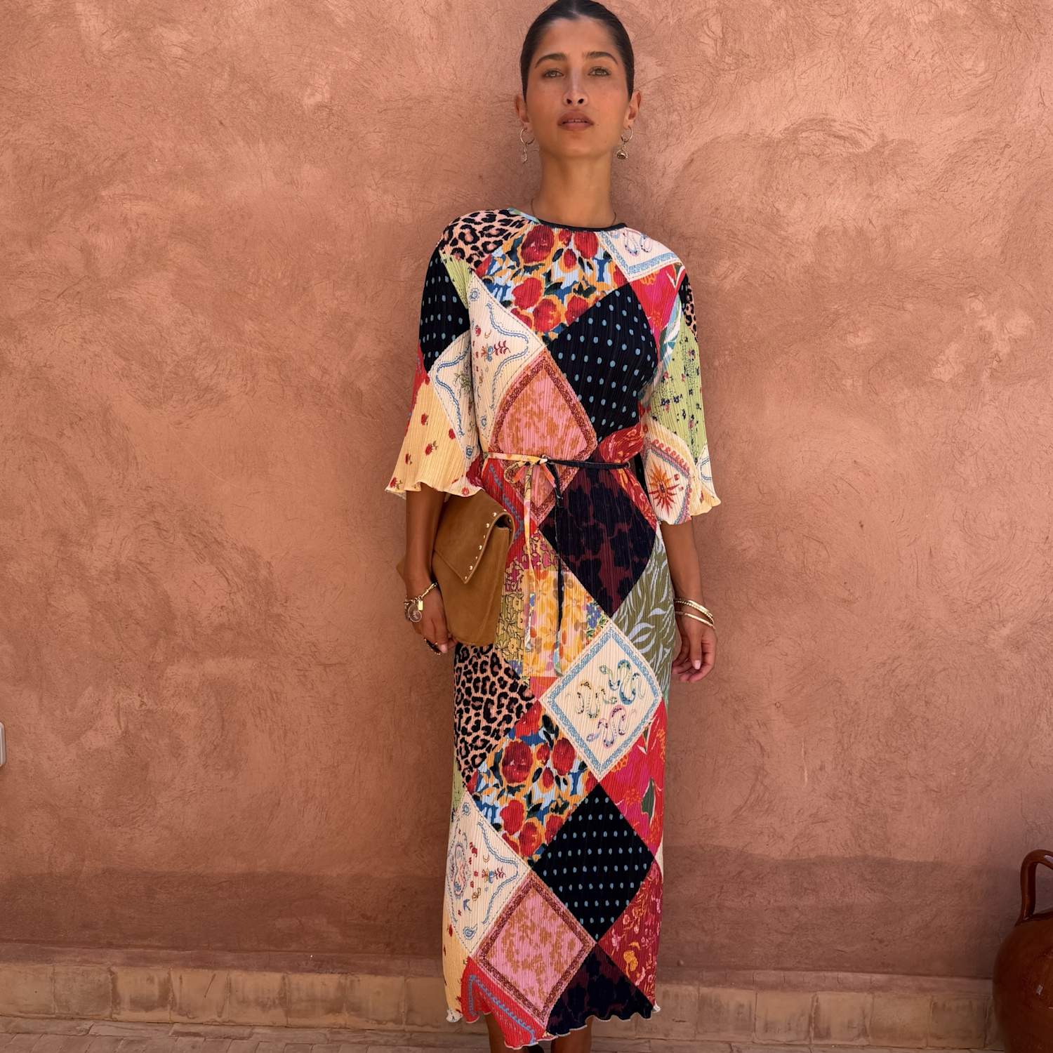Never Fully Dressed Women's Printed Midaxi Waisted Dress - Extra Small - Cream Mix - Available at M&S