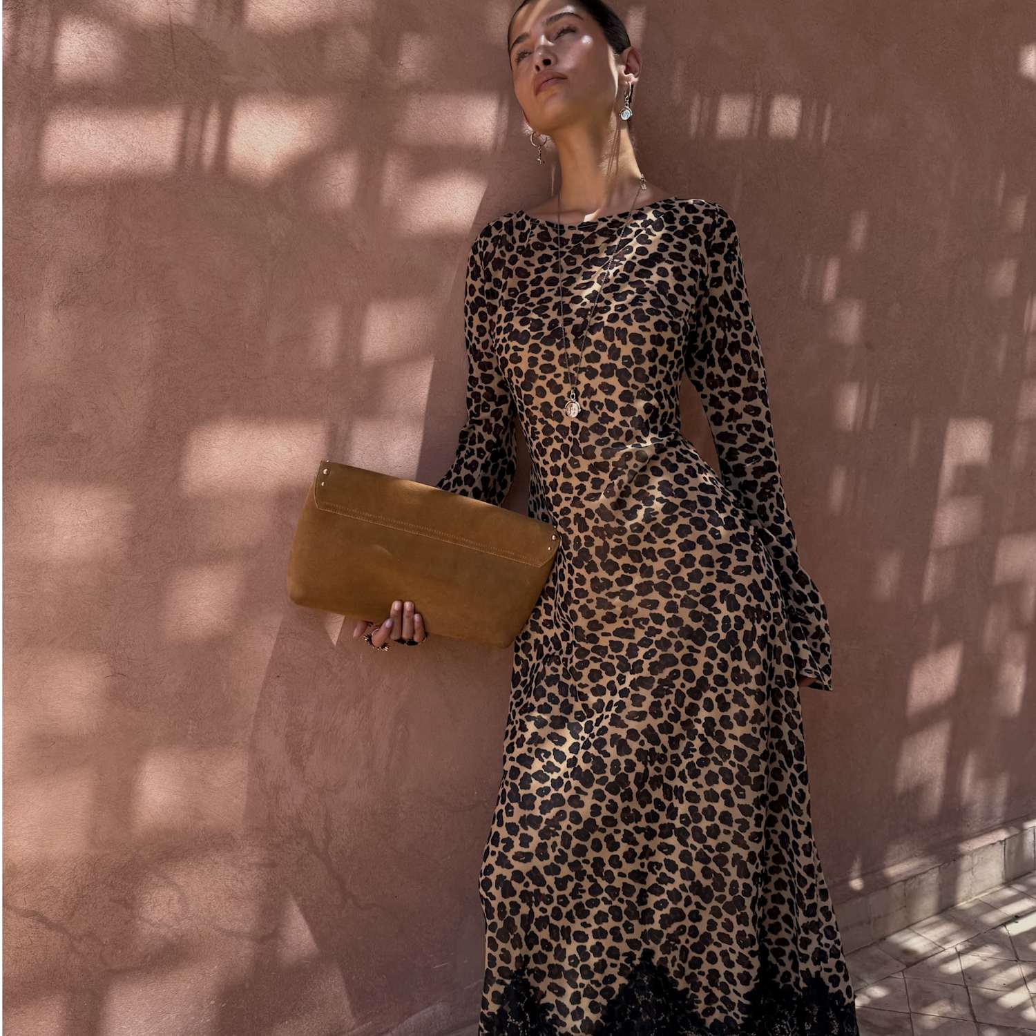 Never Fully Dressed Women's Leopard Print Maxi Skater Dress - 6 - Brown Mix - Available at M&S