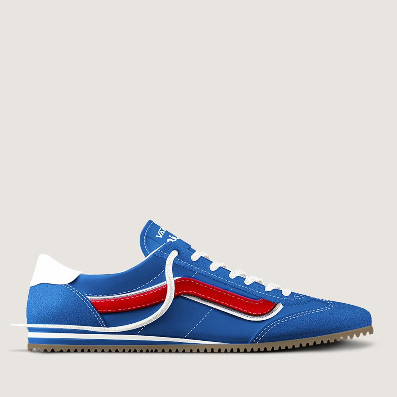 Vans Women's Super Lowpro Leather Trainers - 4 - Medium Blue - Available at M&S