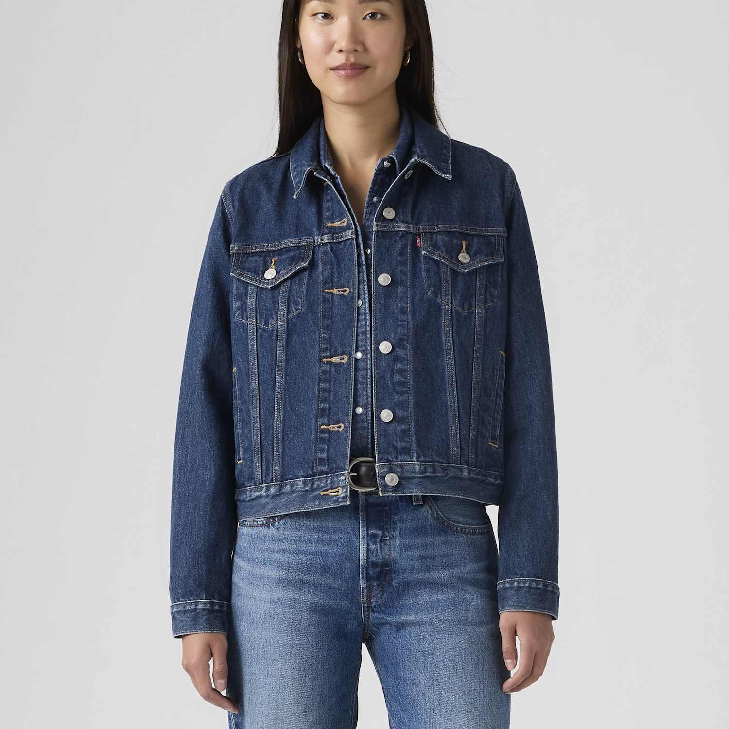 Levi's Women's Denim Trucker Jacket - Small - Blue - Available at M&S