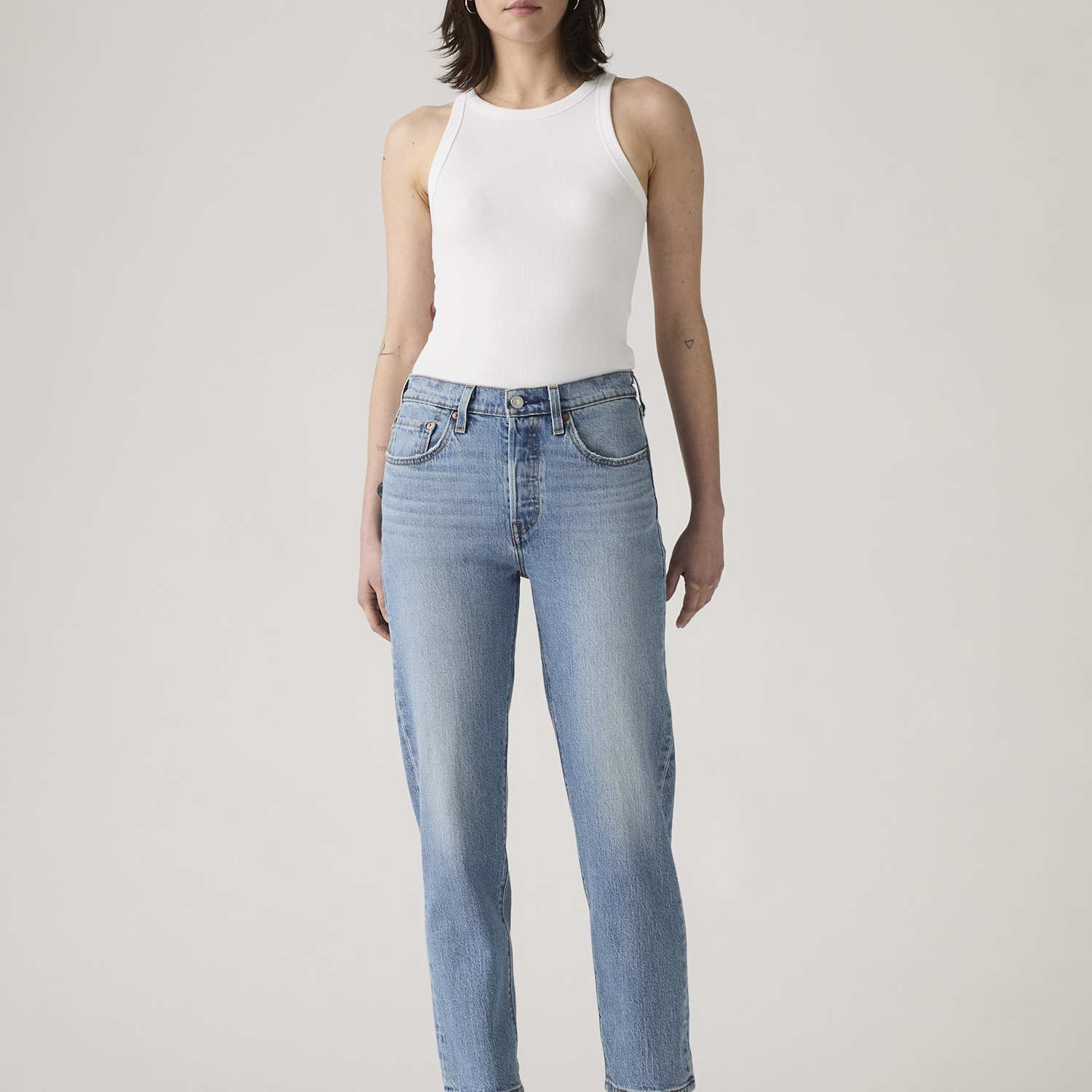Levi's Women's 501 Straight Leg Cropped Jeans - 27/26in - Light Blue - Available at M&S