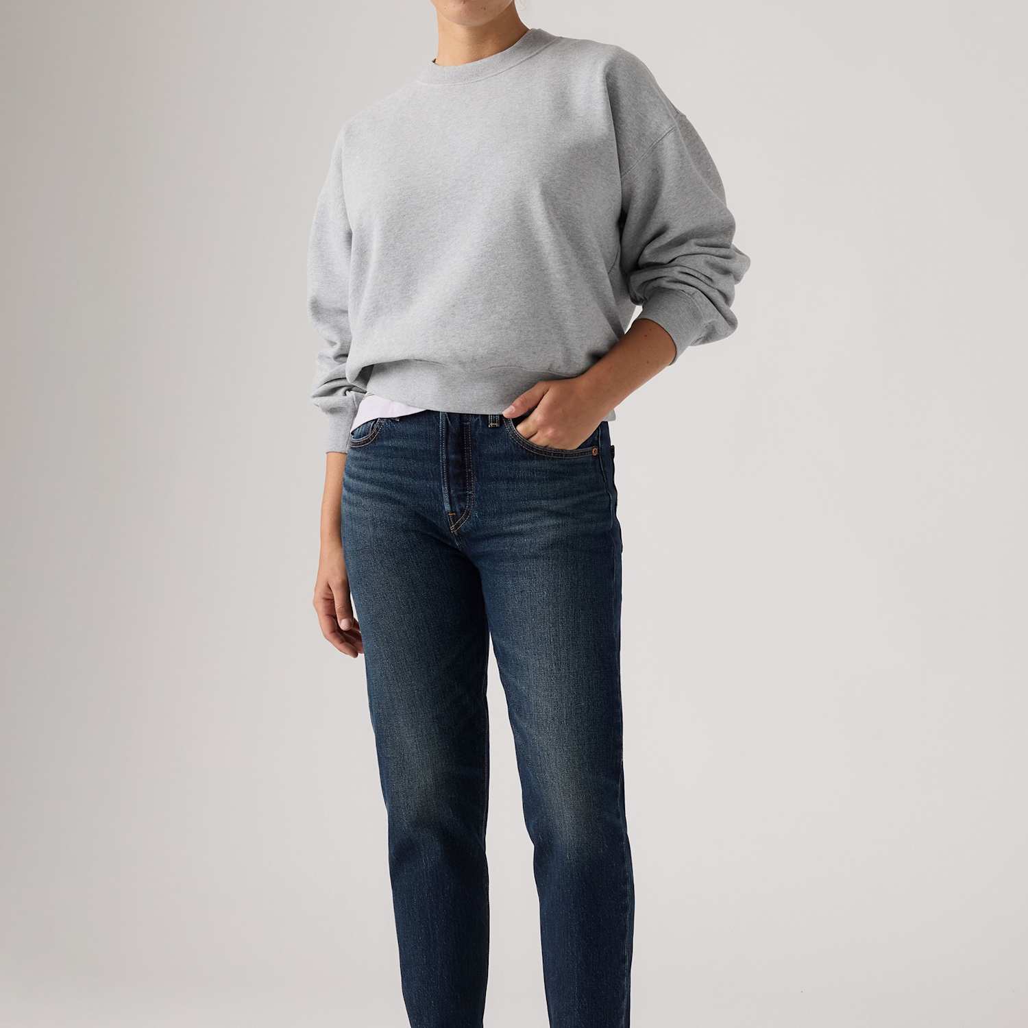 Levi's Women's 501 Straight Leg Cropped Jeans - 28/26in - Dark Blue - Available at M&S