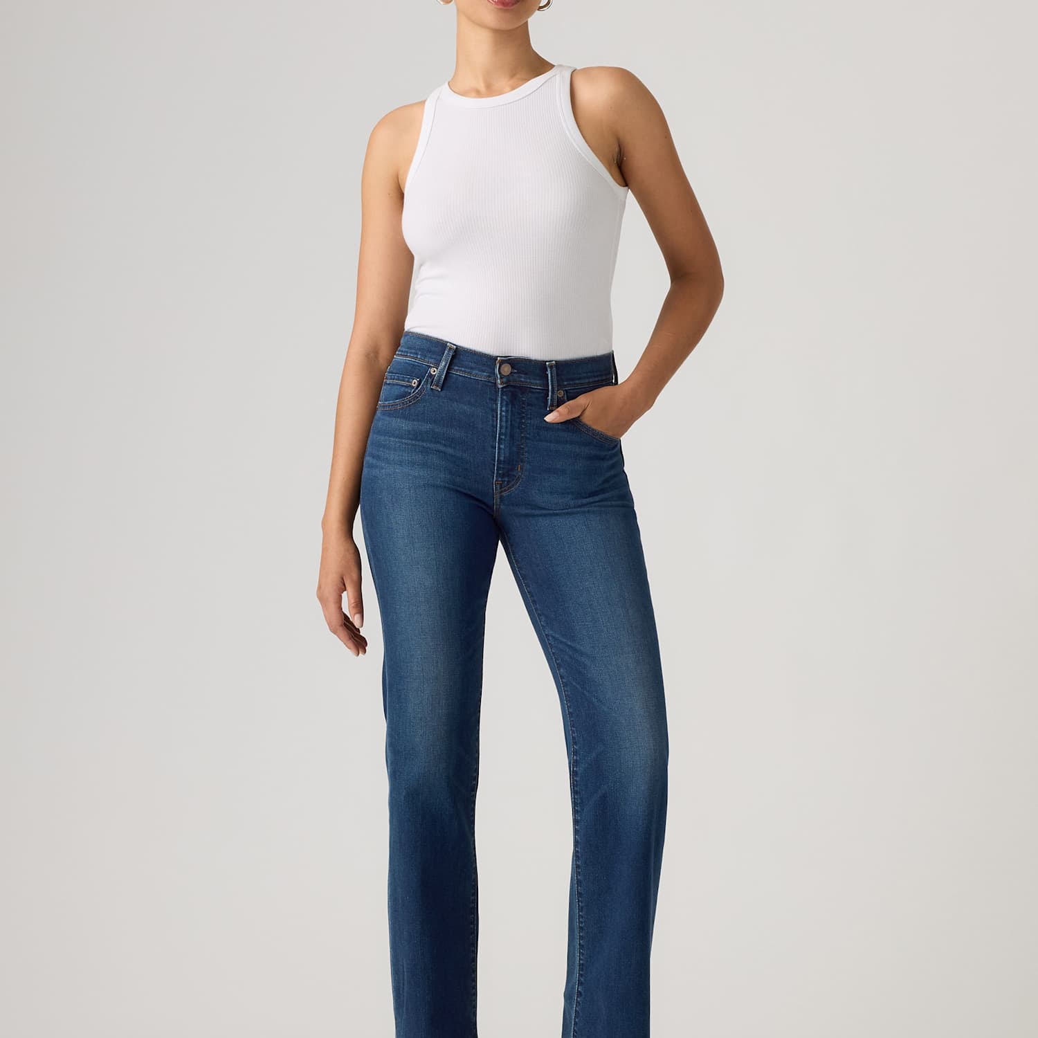 Levi's Women's 723 High Rise Straight Jeans - 31/30in - Dark Blue - Available at M&S