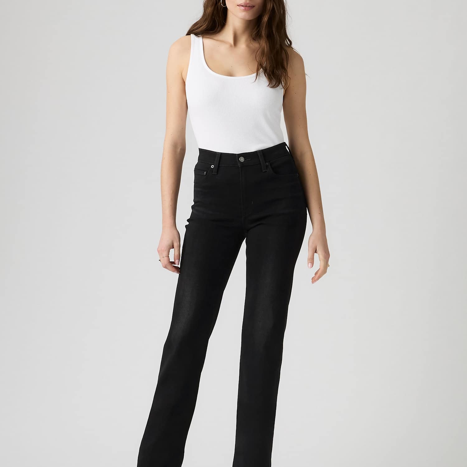 Levi's Women's 723 High Rise Straight Jeans - 31/32in - Black - Available at M&S