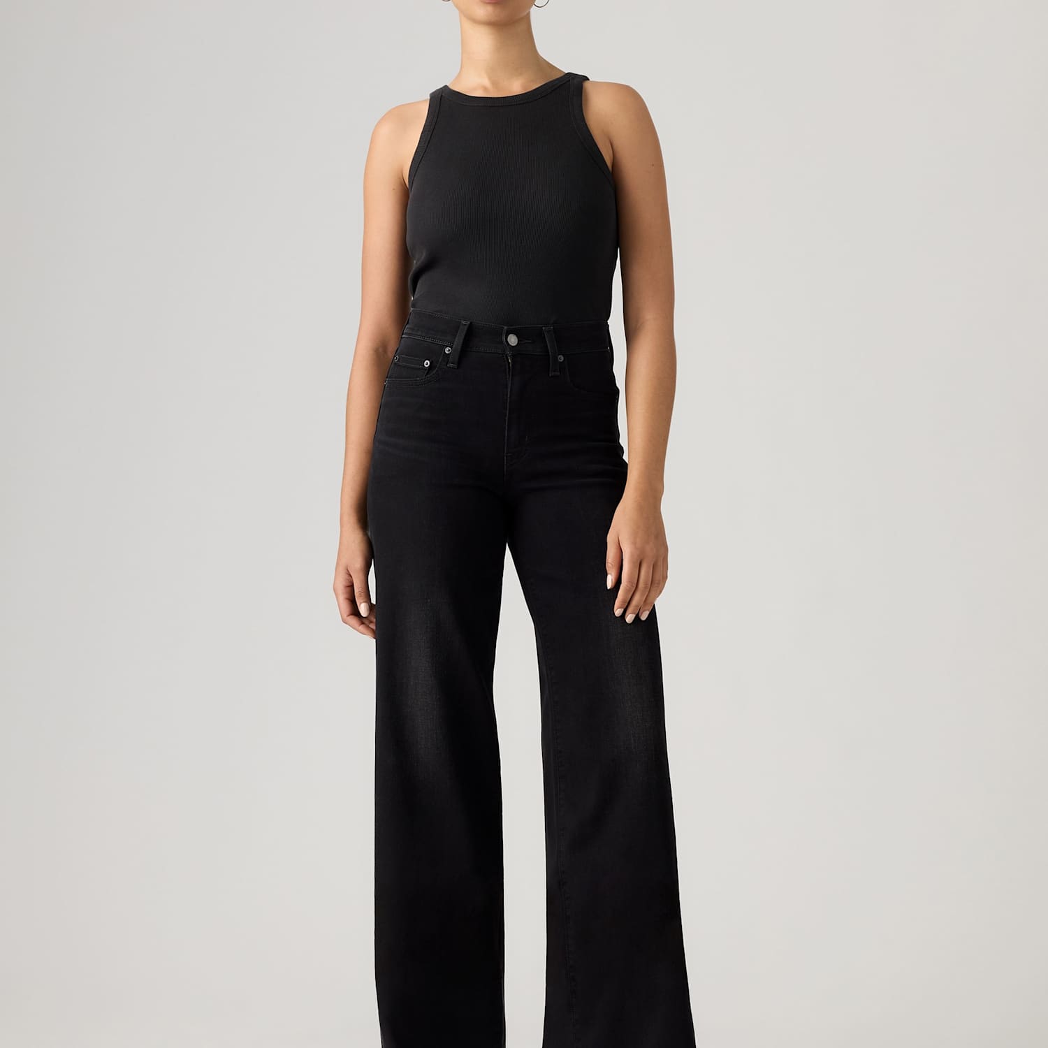 Levi's Women's 728 High Rise Wide Leg Lyocell Blend Jeans - 28/30in - Black - Available at M&S