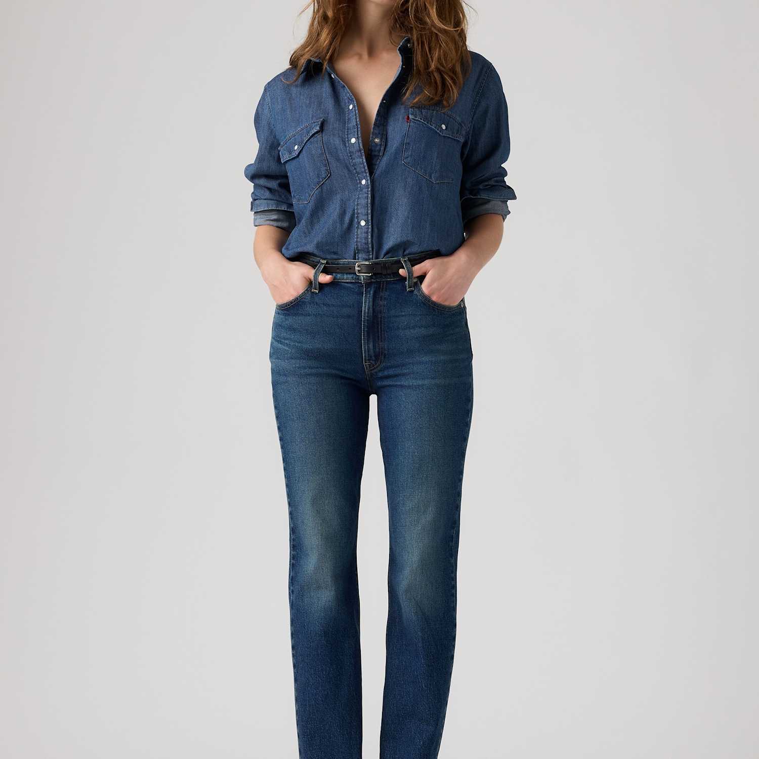 Levi's Women's Ribcage Slim Jeans - 30/31in - Dark Blue - Available at M&S