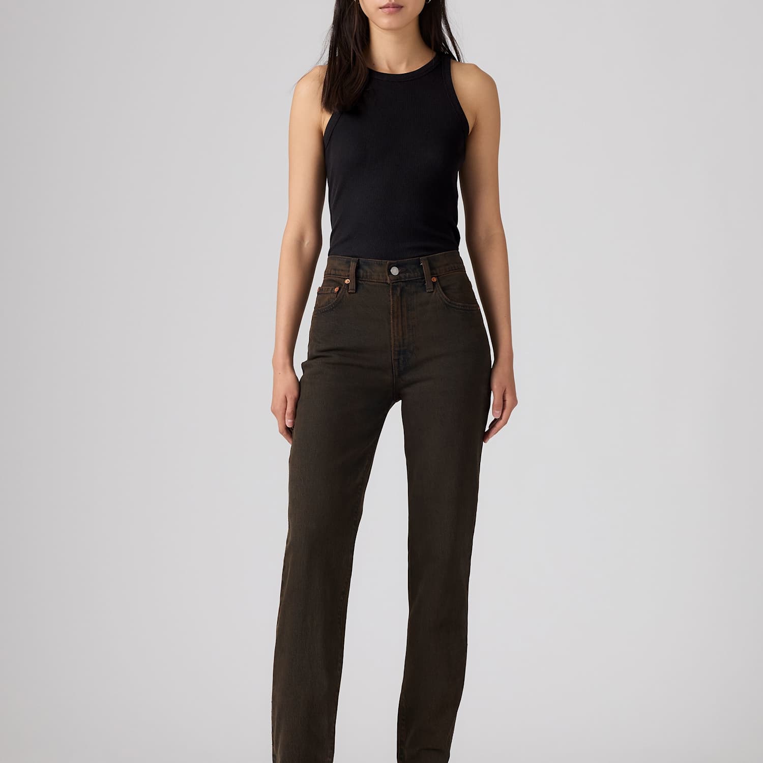 Levi's Women's Ribcage Slim Jeans - 28/31in - Khaki - Available at M&S