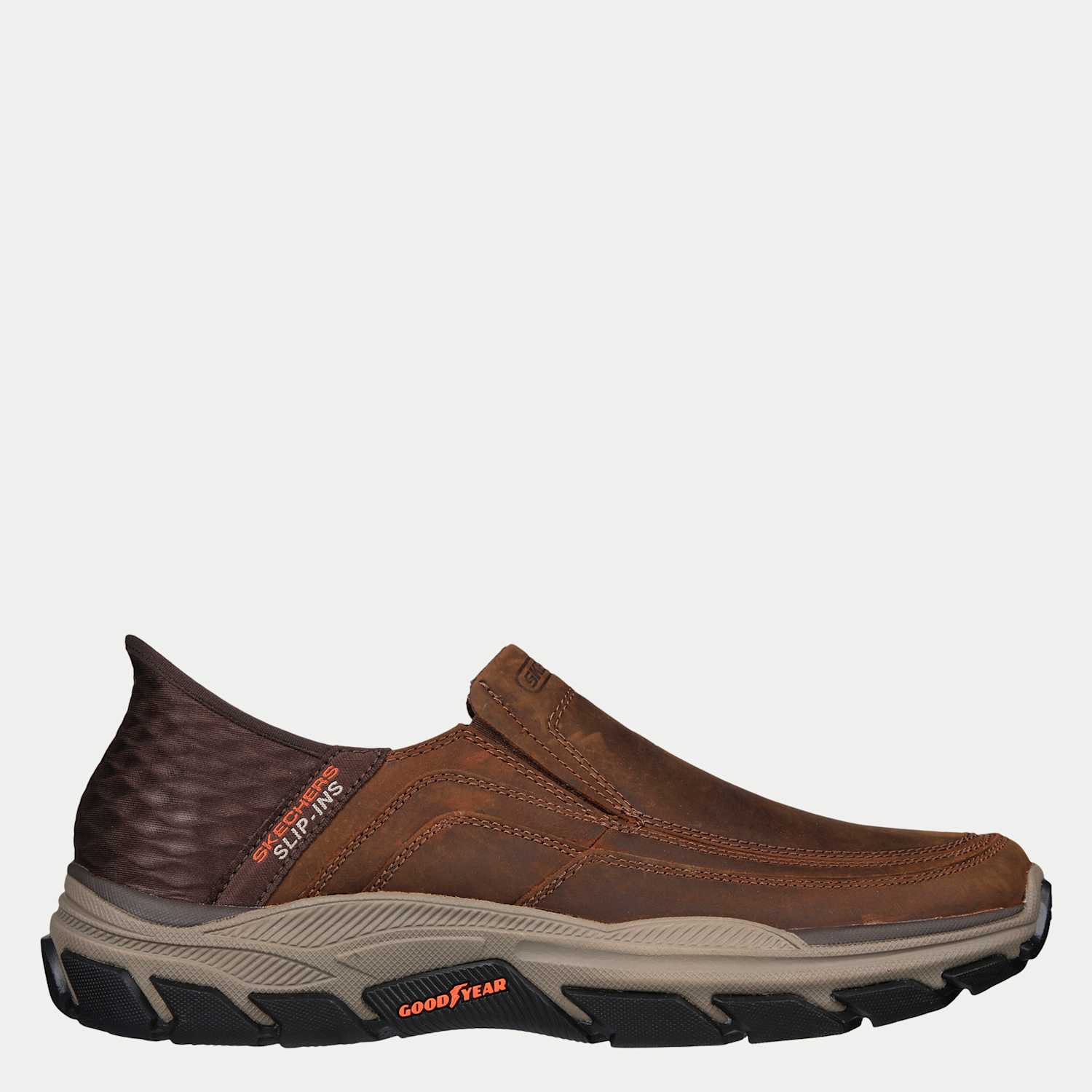 Skechers Men's Respected Elgin Slip-ins Leather Trainers - 11 - Dark Brown - Available at M&S