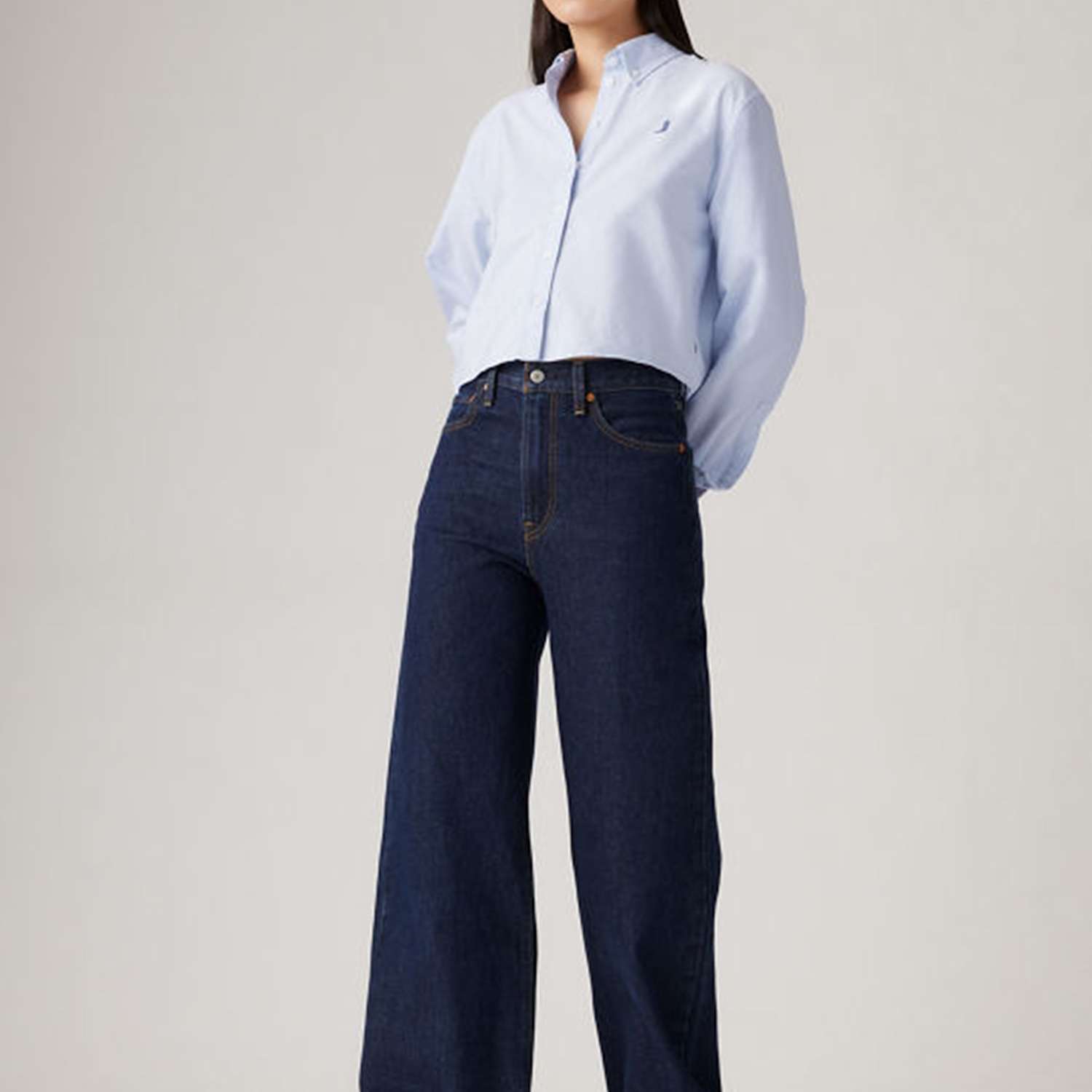 Levi's Women's Ribcage Wide Leg Jeans - 29/30in - Dark Blue - Available at M&S