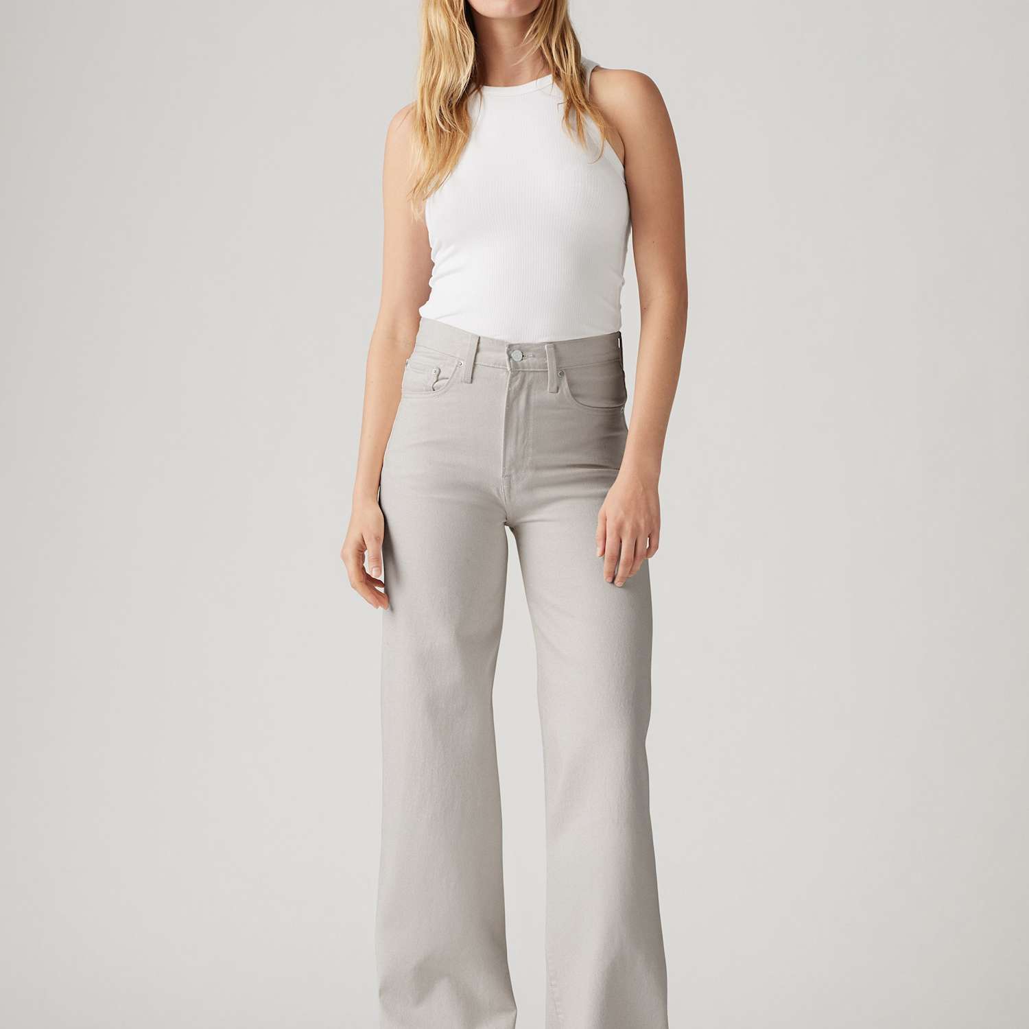 Levi's Women's Ribcage Wide Leg Jeans - 29/30in - Grey - Available at M&S