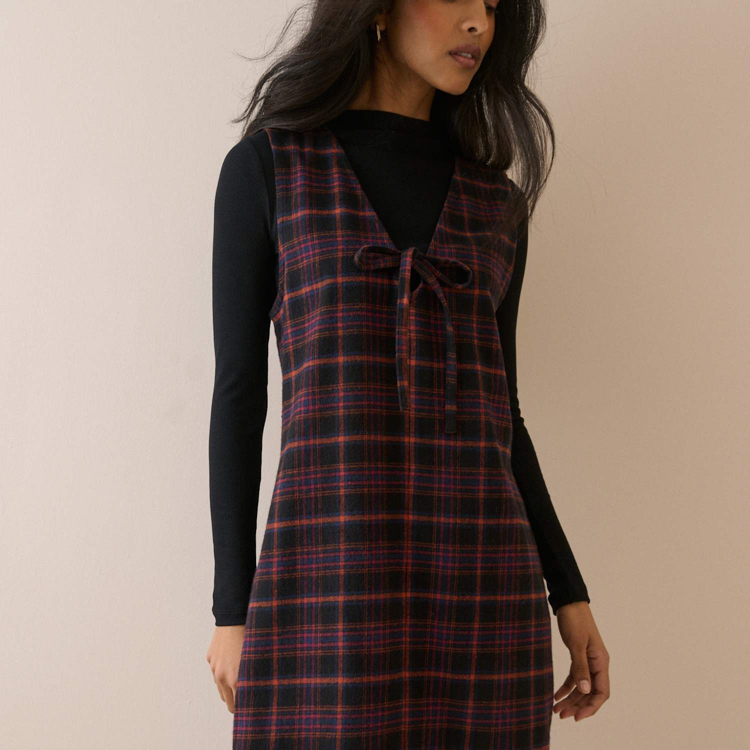Nobody's Child Women's Pure Cotton Checked V-Neck Mini Dress - 8 - Multi - Available at M&S