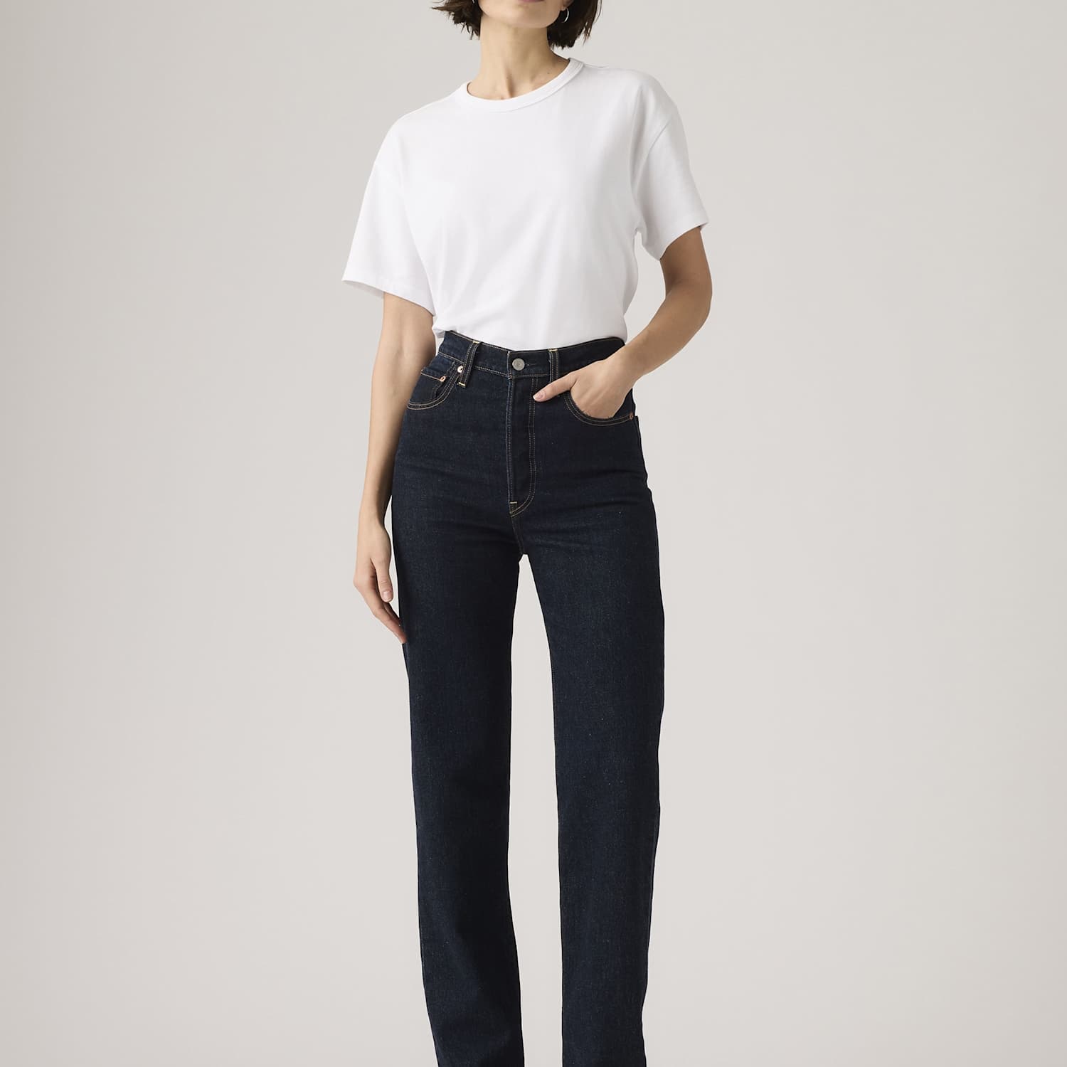Levi's Women's Ribcage Full Length Jeans - 29/32in - Dark Blue - Available at M&S