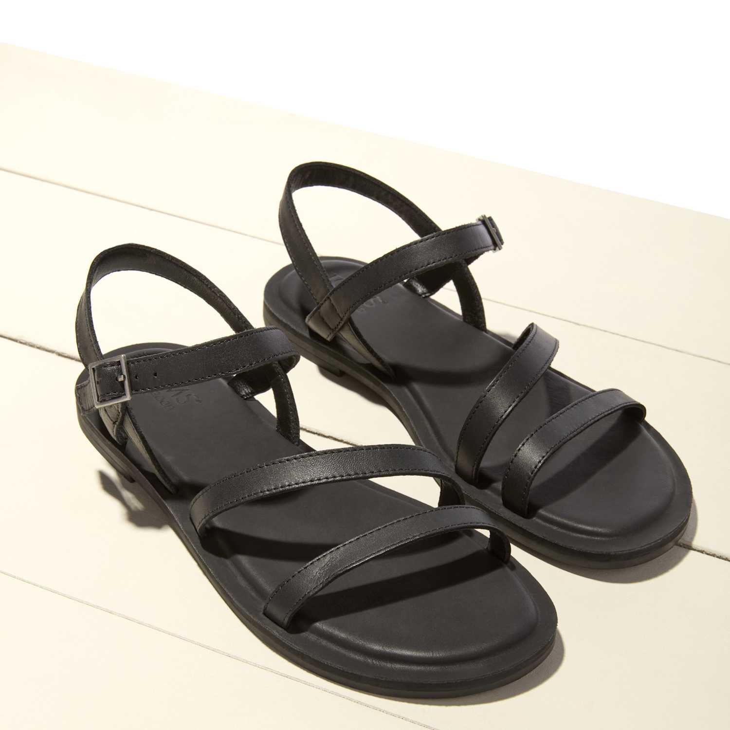 Toms Women's Leather Strappy Flat Sandals - 5 - Black - Available at M&S