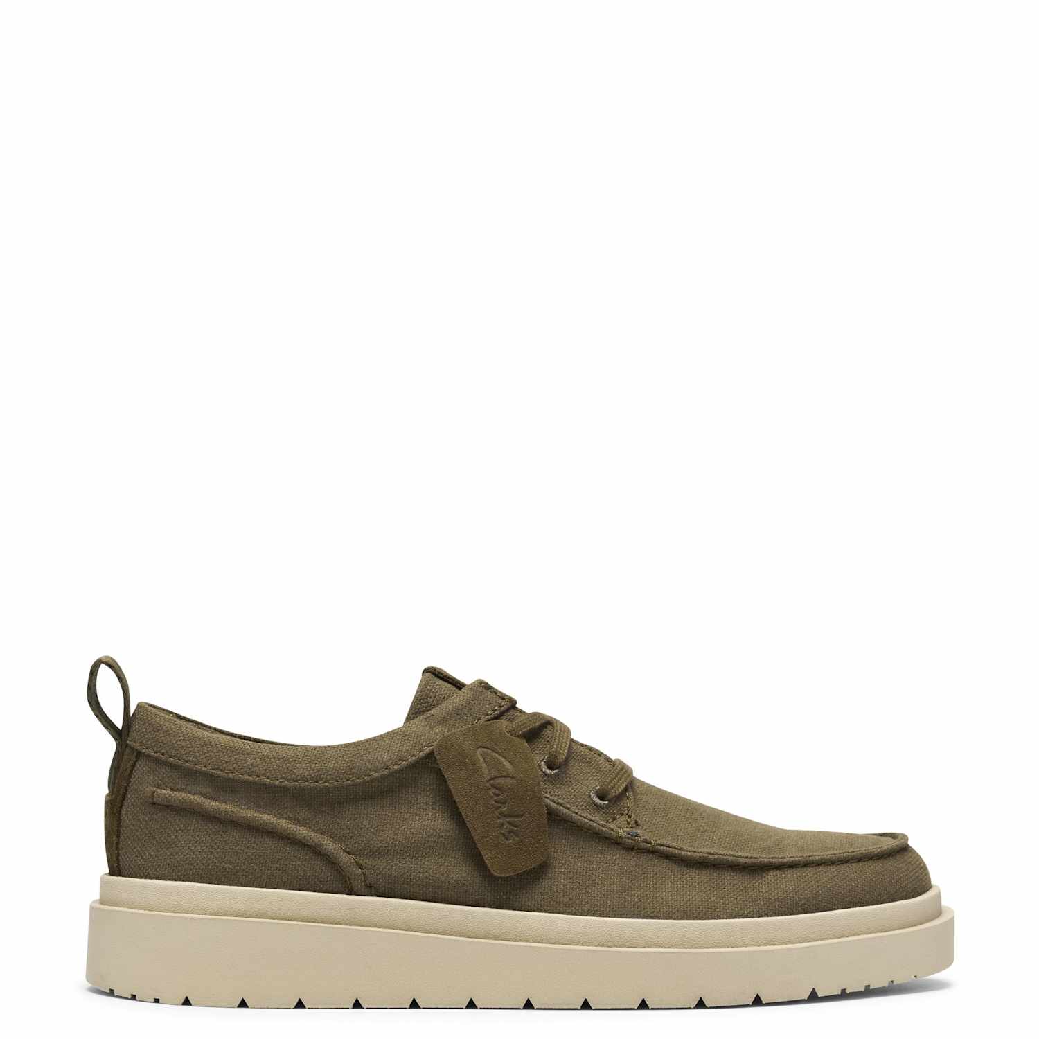 Clarks Men's Canvas Lace Up Shoes - 8 - Olive - Available at M&S