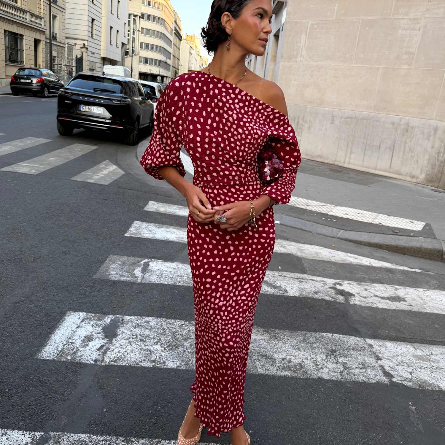 Never Fully Dressed Women's Deer Print Tilly Maxi Dress - Large - Burgundy Mix - Available at M&S