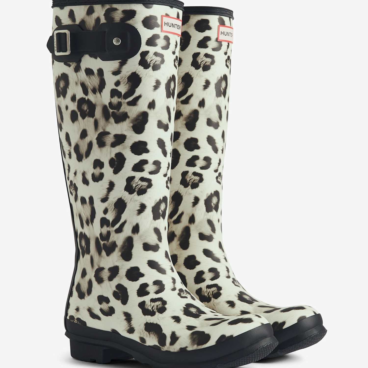 Hunter Women's Animal Print Tall Wellington Boots - 7 - Black Mix - Available at M&S