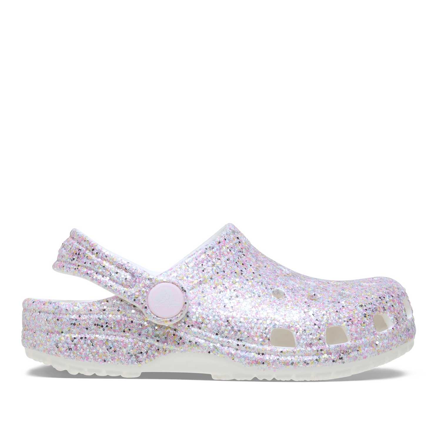 Crocs Girls Classic Fantasy Glitter Clogs (4-10 small) - 8 - White Mix - Available at M&S