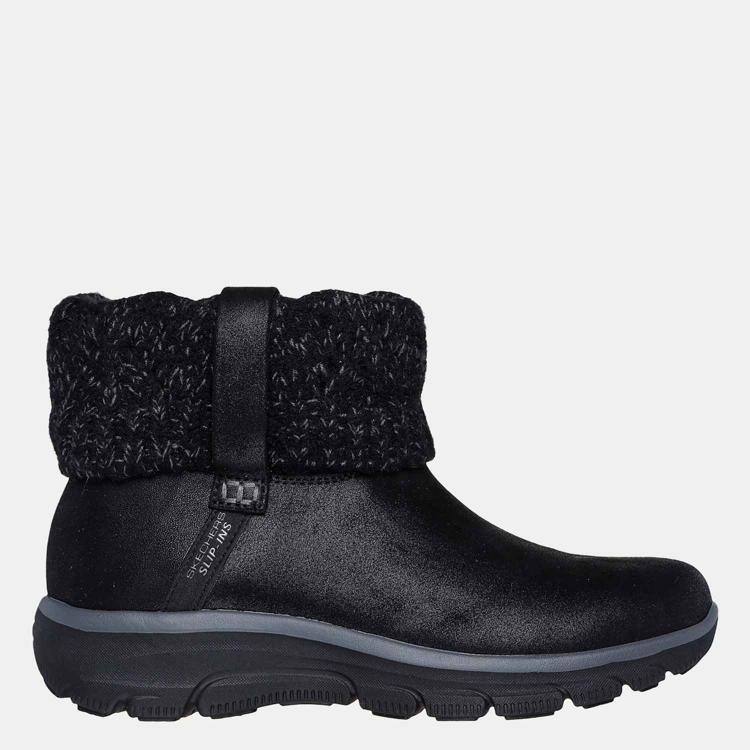 Skechers Women's Easy Going Cozy Weather Faux Leather Ankle Boots - 6 - Black - Available at M&S