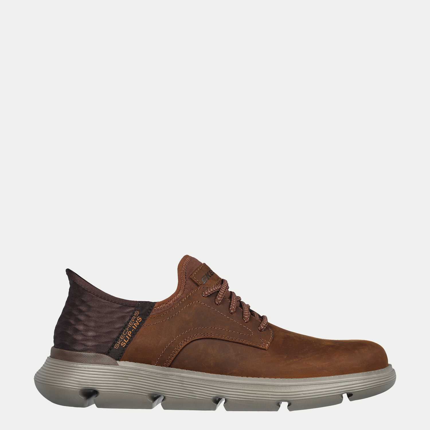 Skechers Men's Wide Fit Garza Gervin Leather Slip-ins Wide Fit Shoes - 10 - Dark Brown - Available at M&S