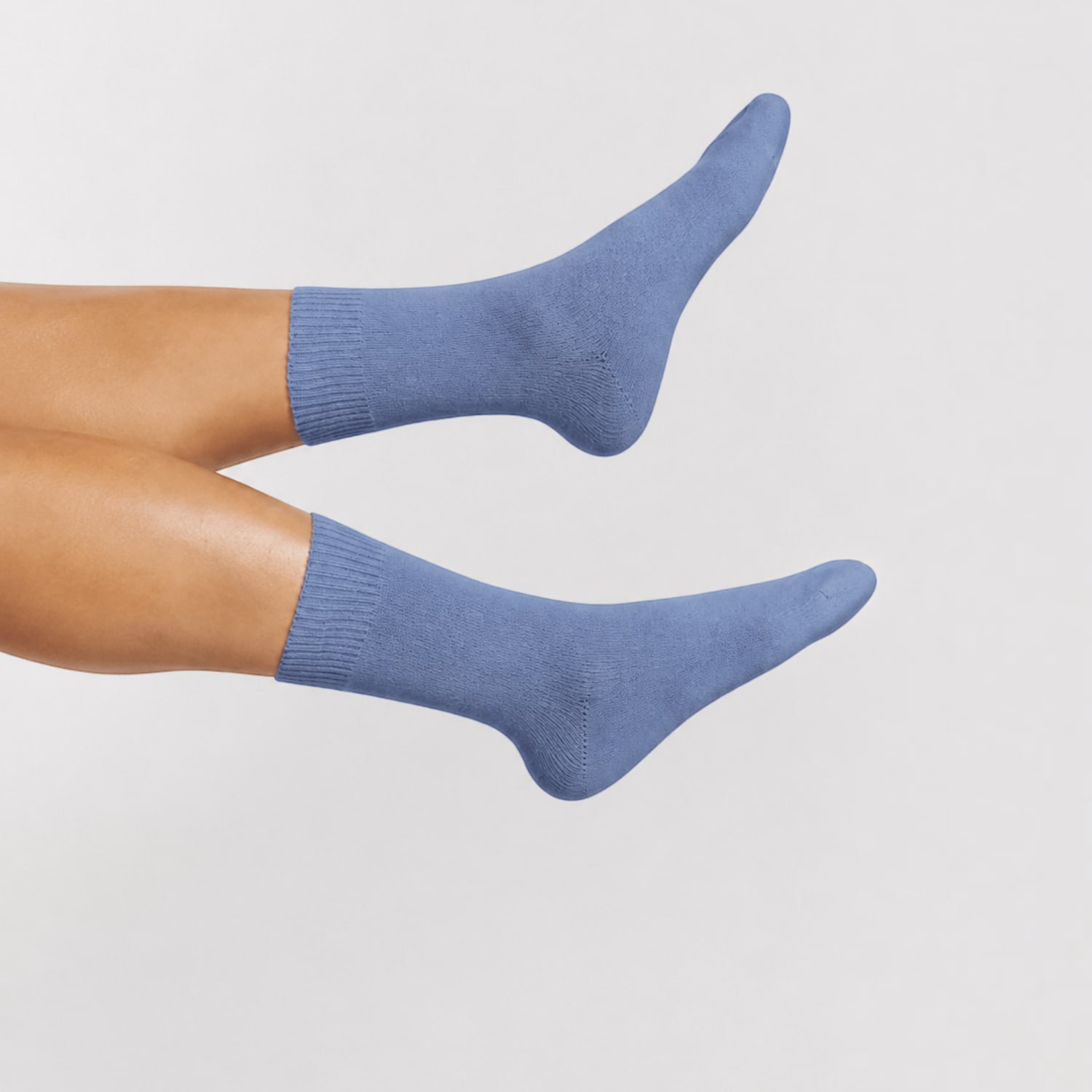 Chinti & Parker Women's Knitted Plain Ankle Socks with Wool - Blue - Available at M&S