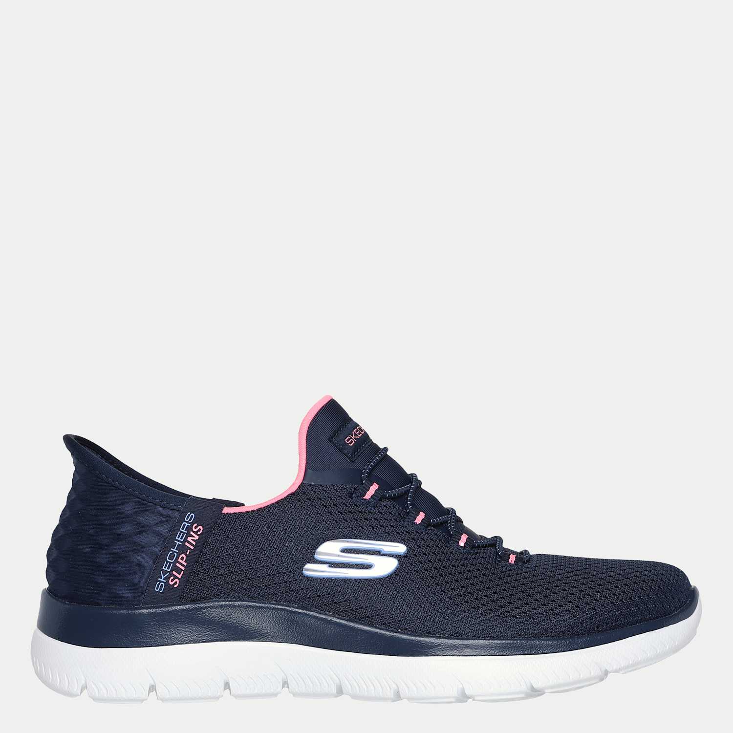 Skechers Women's Wide Fit Summits Diamond Dream Slip In Trainers - 4 - Dark Navy - Available at M&S