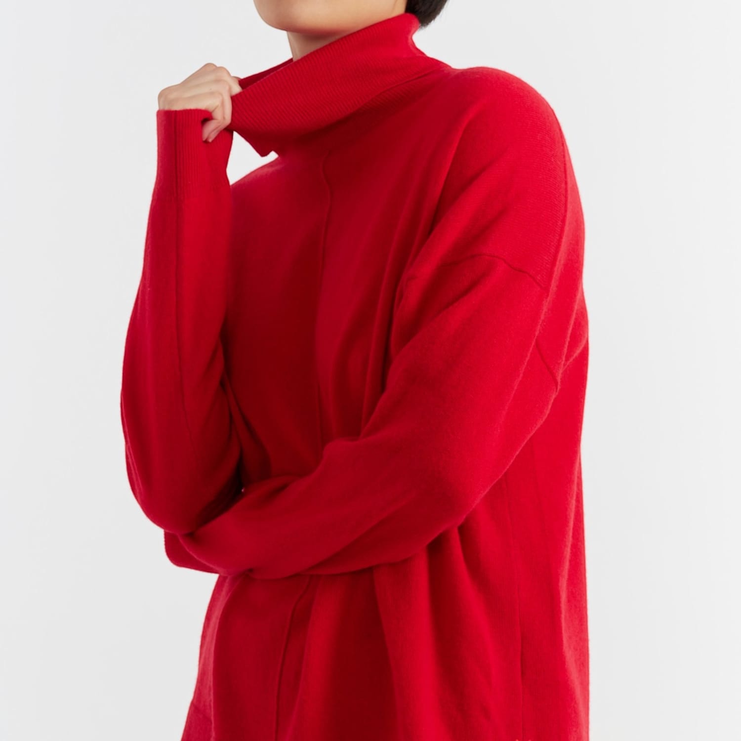 Chinti & Parker Women's Relaxed Roll Neck Jumper with Wool - Medium - Red - Available at M&S