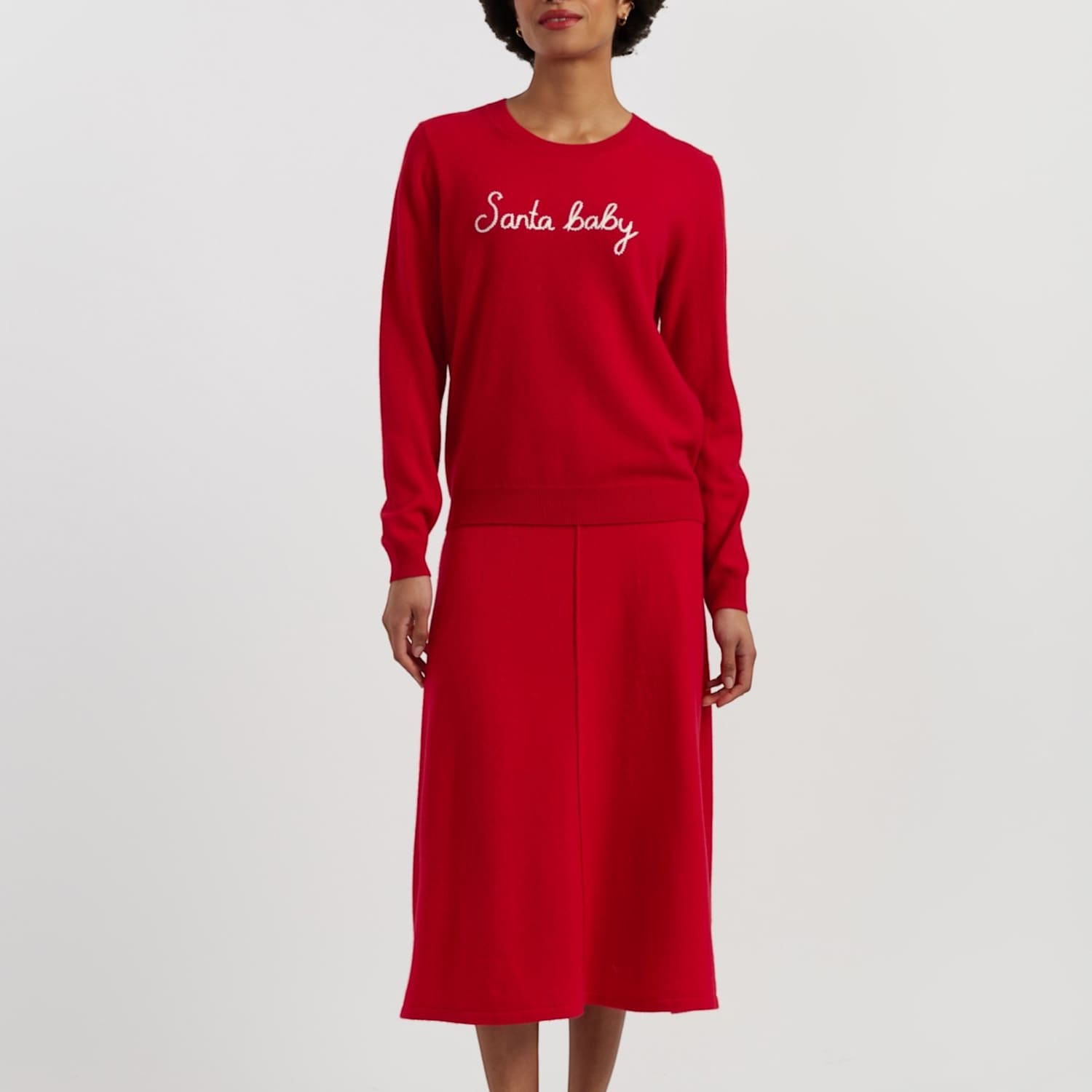 Chinti & Parker Women's Wool Cashmere Slogan Crew Neck Jumper - Medium - Red - Available at M&S