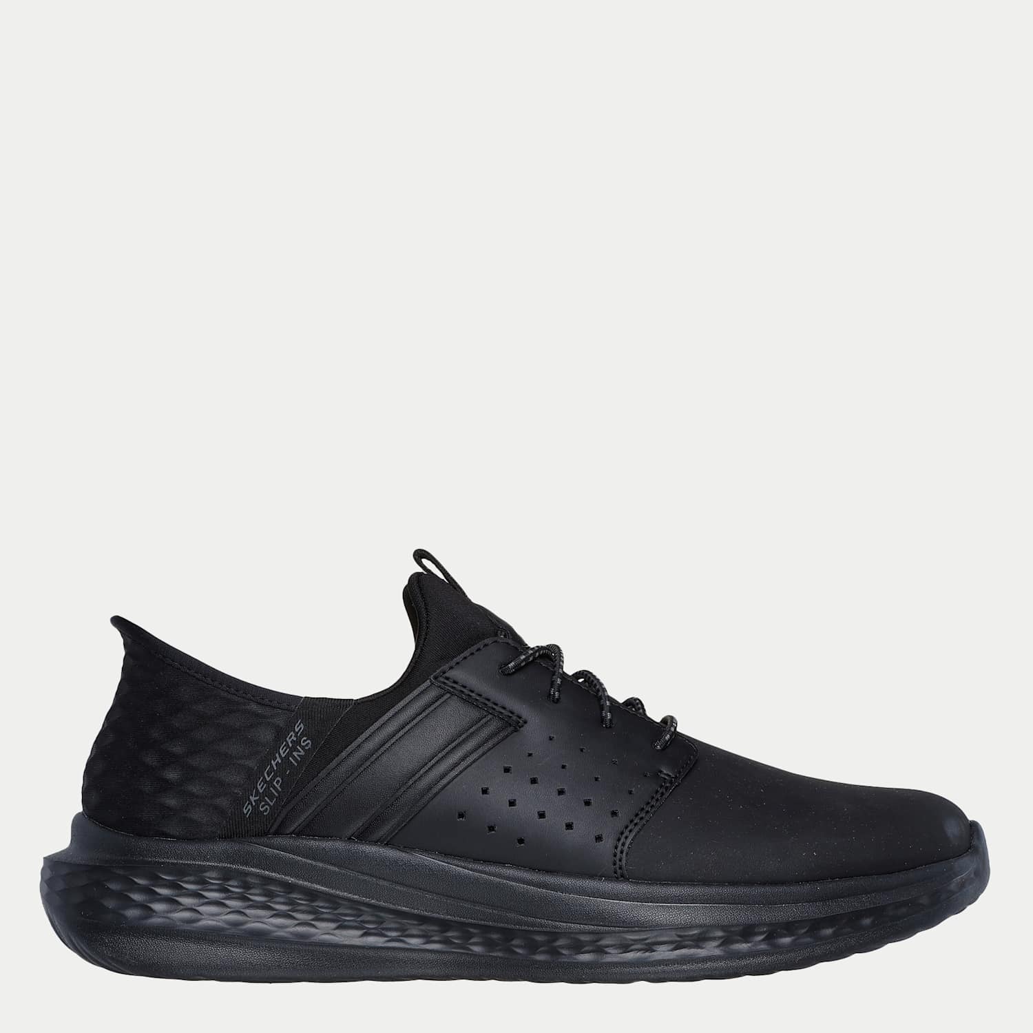 Skechers Men's Slade Zachary Leather Slip-ins Trainers - 9 - Black - Available at M&S