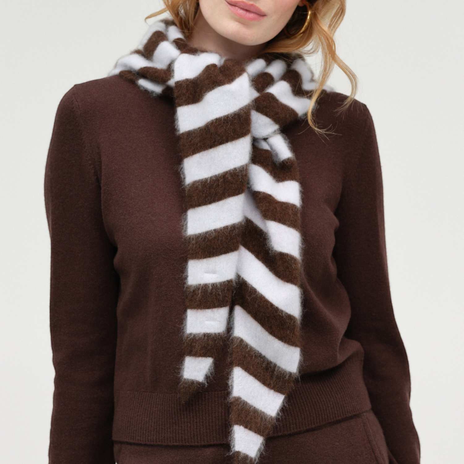 Chinti & Parker Women's Lightweight Merino Wool Triangle Scarf - Dark Brown - Available at M&S