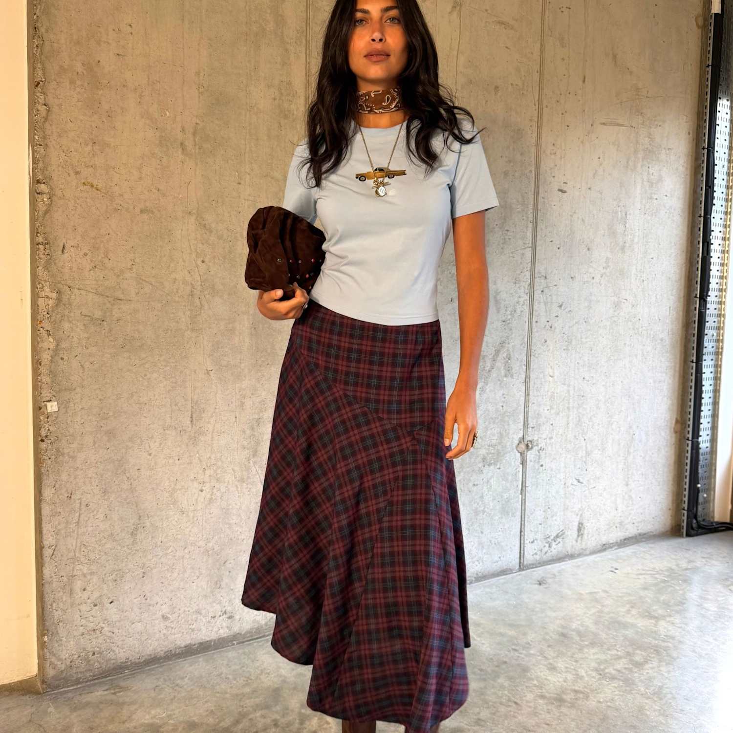 Never Fully Dressed Women's Checked Asymmetric Midaxi Skirt - 20 - Multi - Available at M&S