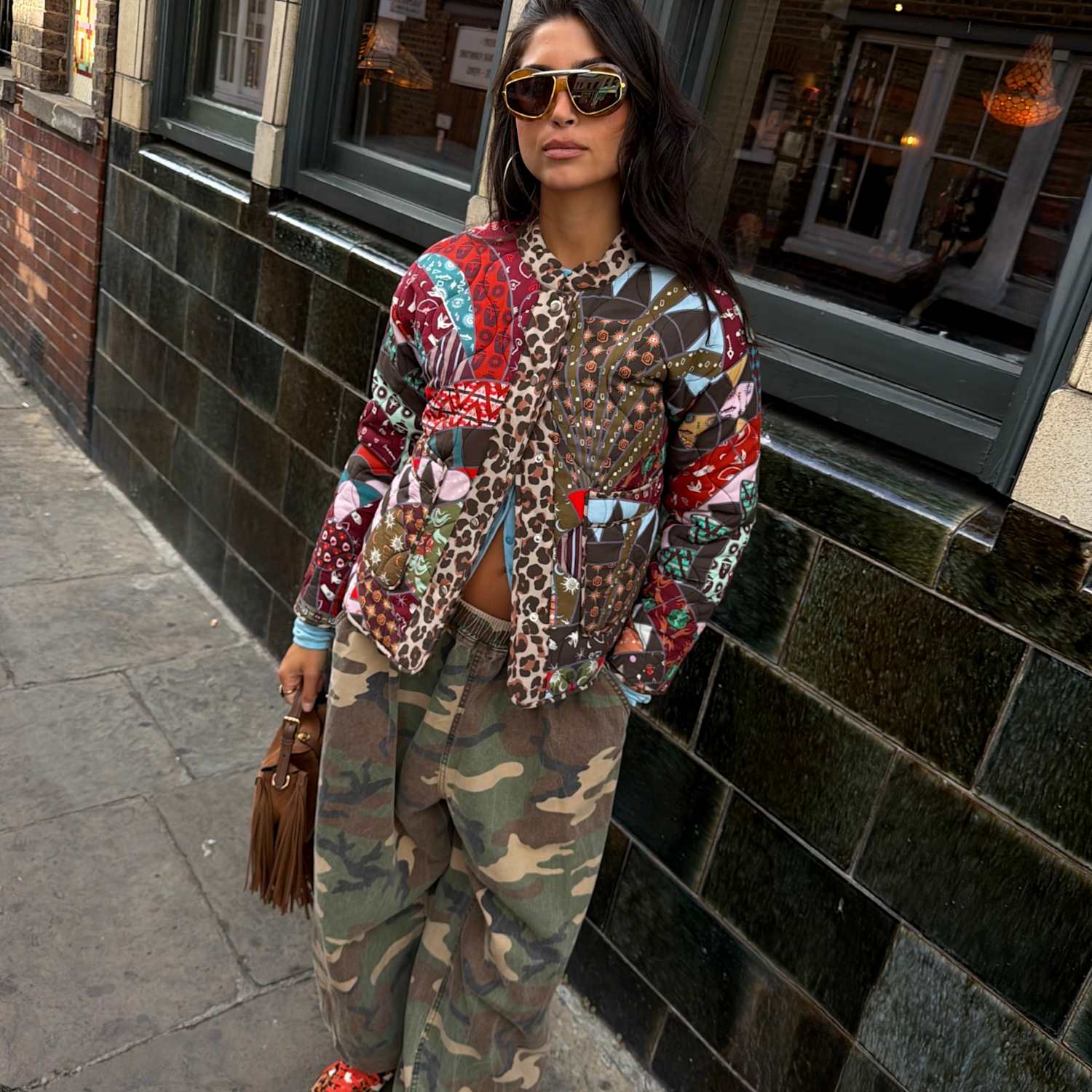 Never Fully Dressed Women's Printed Quilted High Neck Unlined Jacket - Large - Multi - Available at M&S