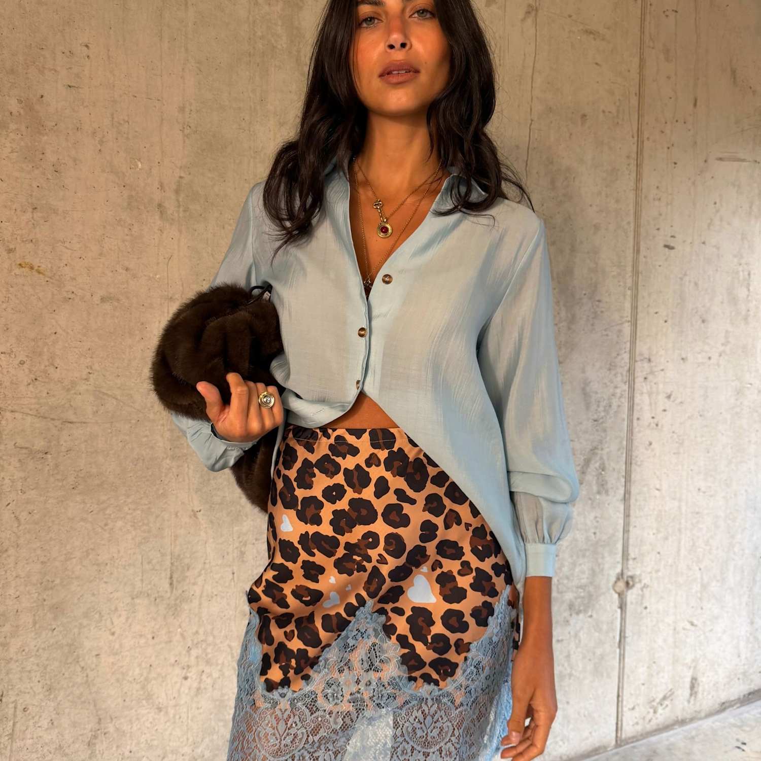 Never Fully Dressed Women's Animal Print Lace Detail Mini Slip Skirt - 16 - Brown Mix - Available at M&S