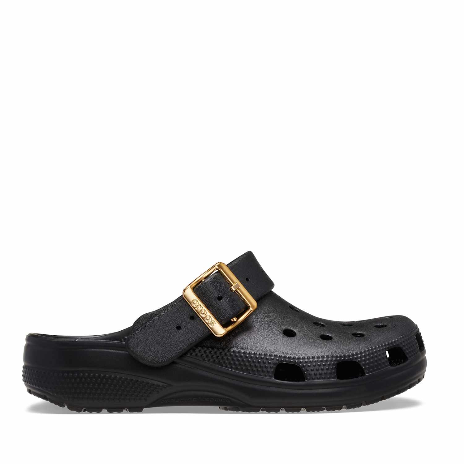 Crocs Women's Buckle Flat Clogs - 8 - Black - Available at M&S