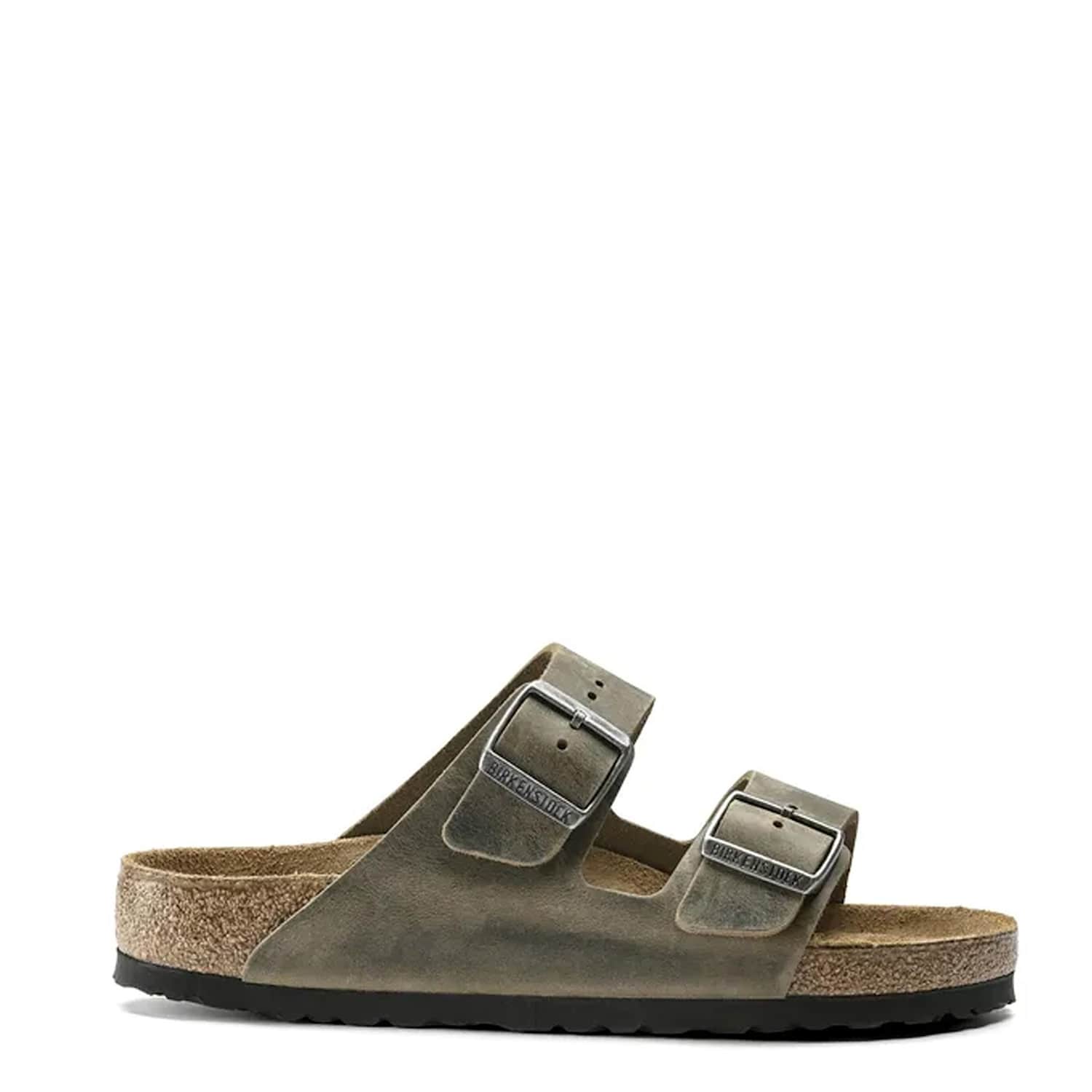 Birkenstock Women's Arizona Leather Buckle Flat Sandals - 5 - Khaki - Available at M&S