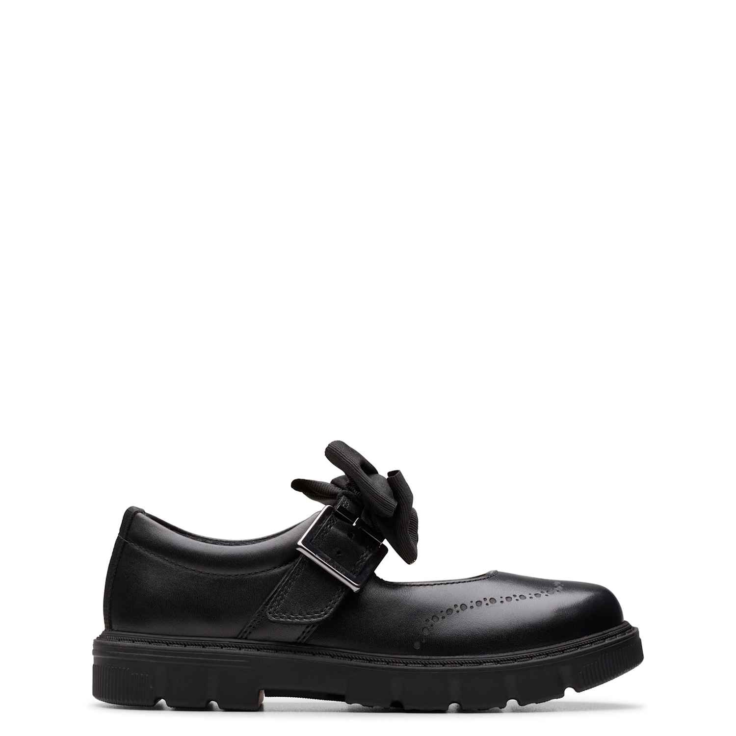 Clarks Kids Leather Bow School Shoes (10 Small-2 ½ Large) - 11½ - Black - Available at M&S