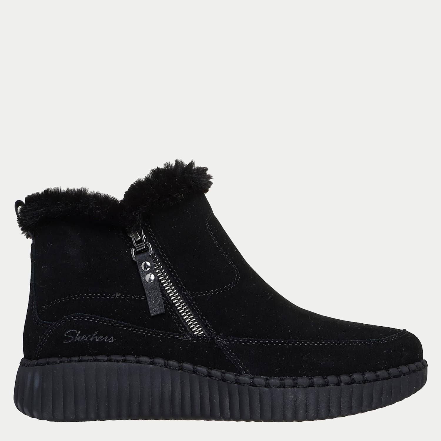 Skechers Women's Wilshire Blvd - Fresh Zip Leather Ankle Boots - 5 - Black - Available at M&S
