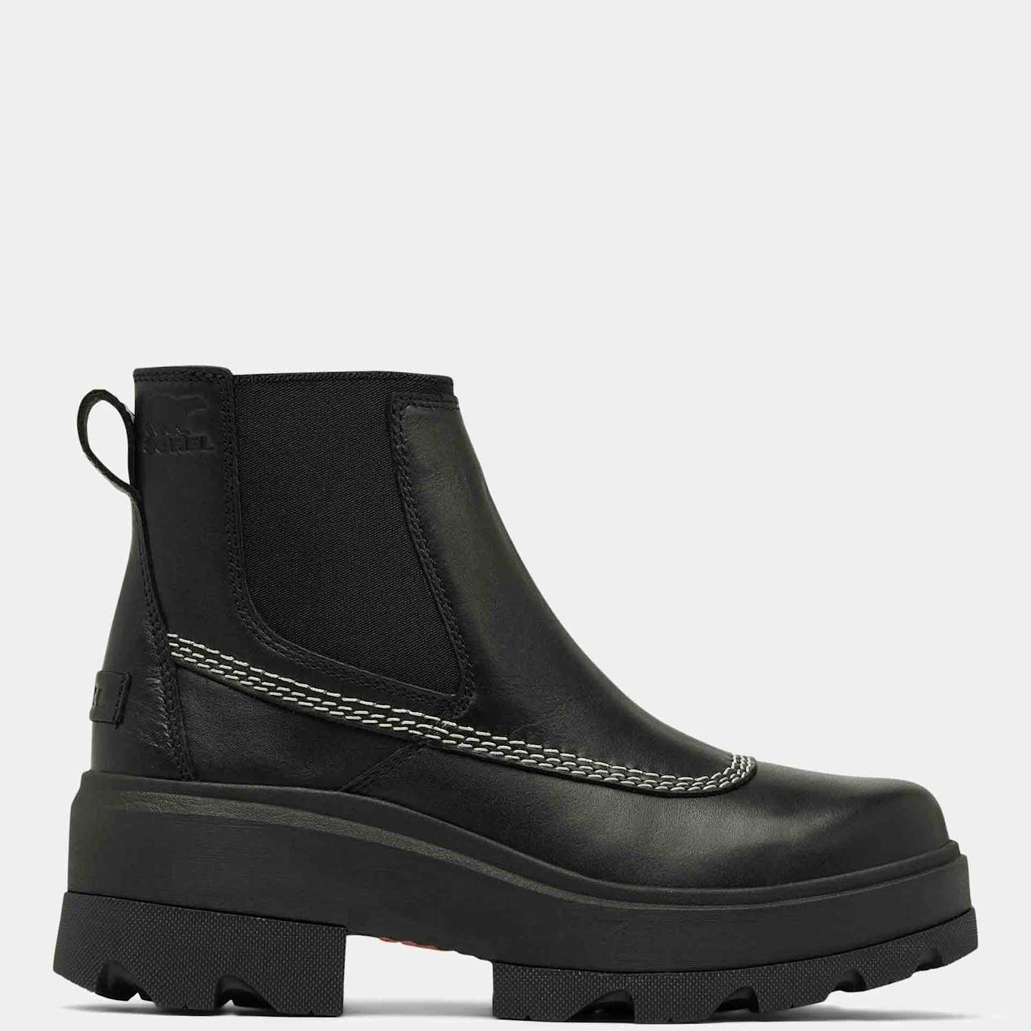 Sorel Women's Joan Leather Block Heel Chelsea Boots - 8 - Black - Available at M&S