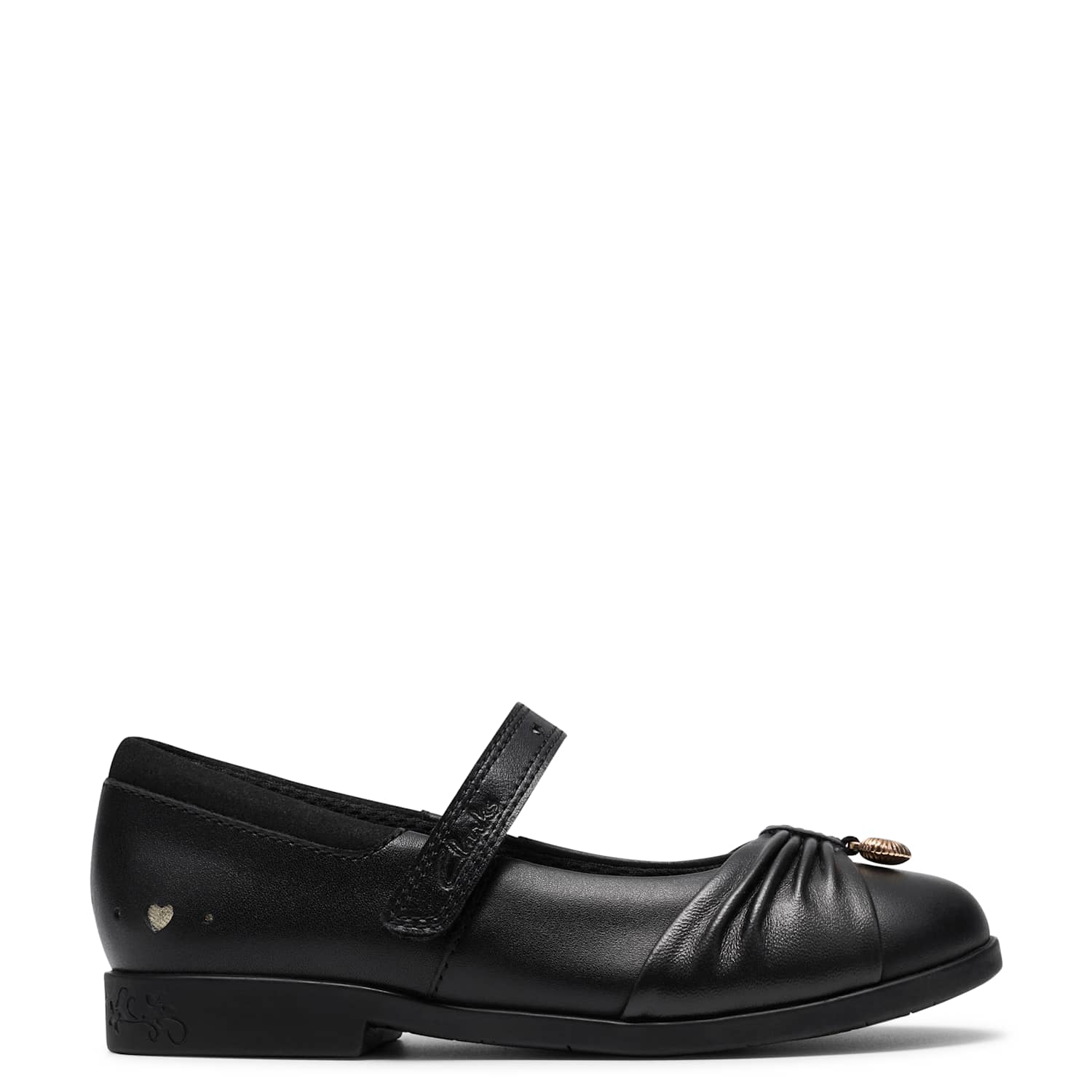 Clarks Girls Leather School Shoes (7 Small-2 ½ Large) - 7½ - Black - Available at M&S