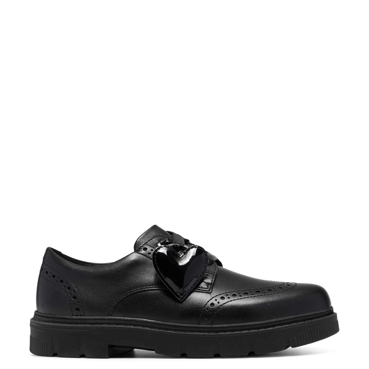 Clarks Girls Lorcam Lace Y Leather School Shoes (3-7 Large) - 6 - Black - Available at M&S