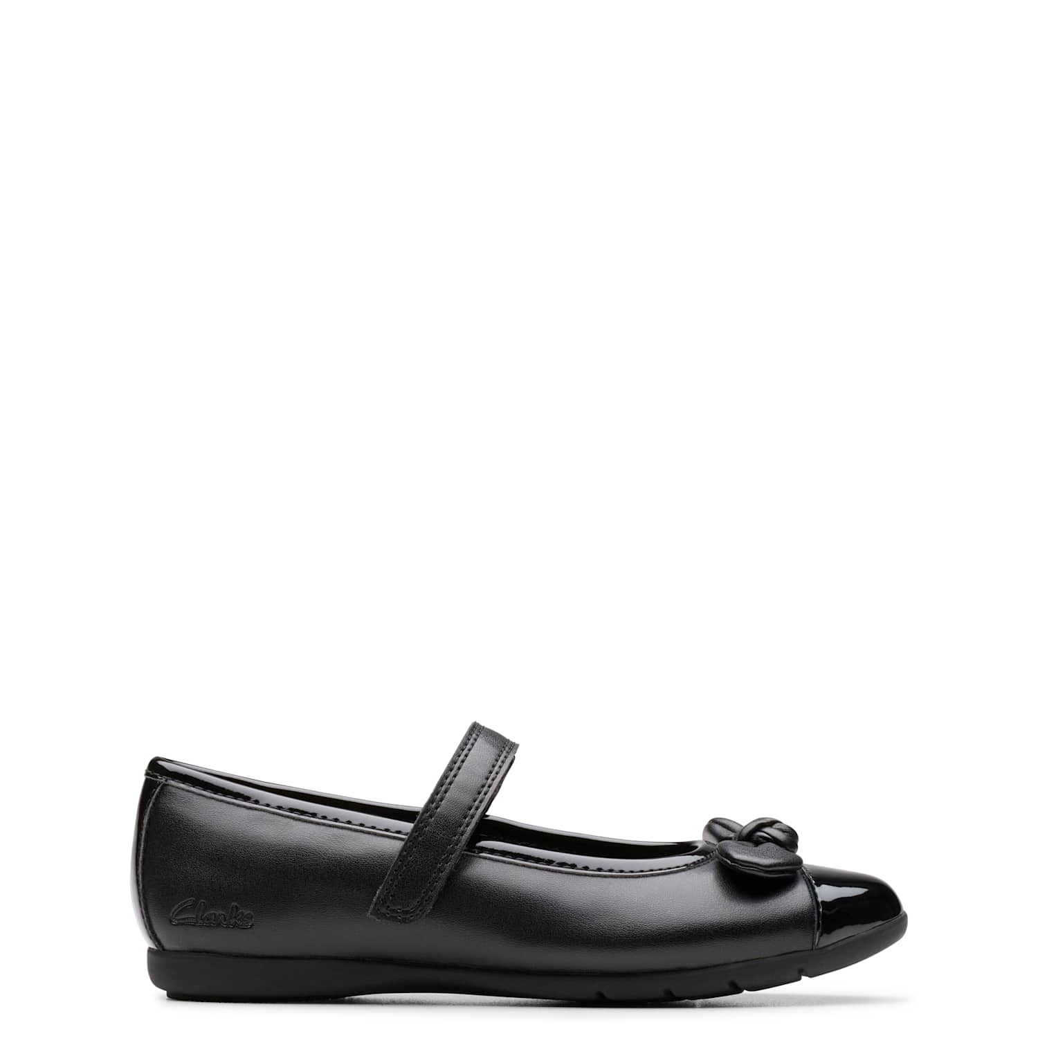 Clarks Girls Leather Riptape School Shoes (7 Small-2 ½ Large) - 2 - Black - Available at M&S