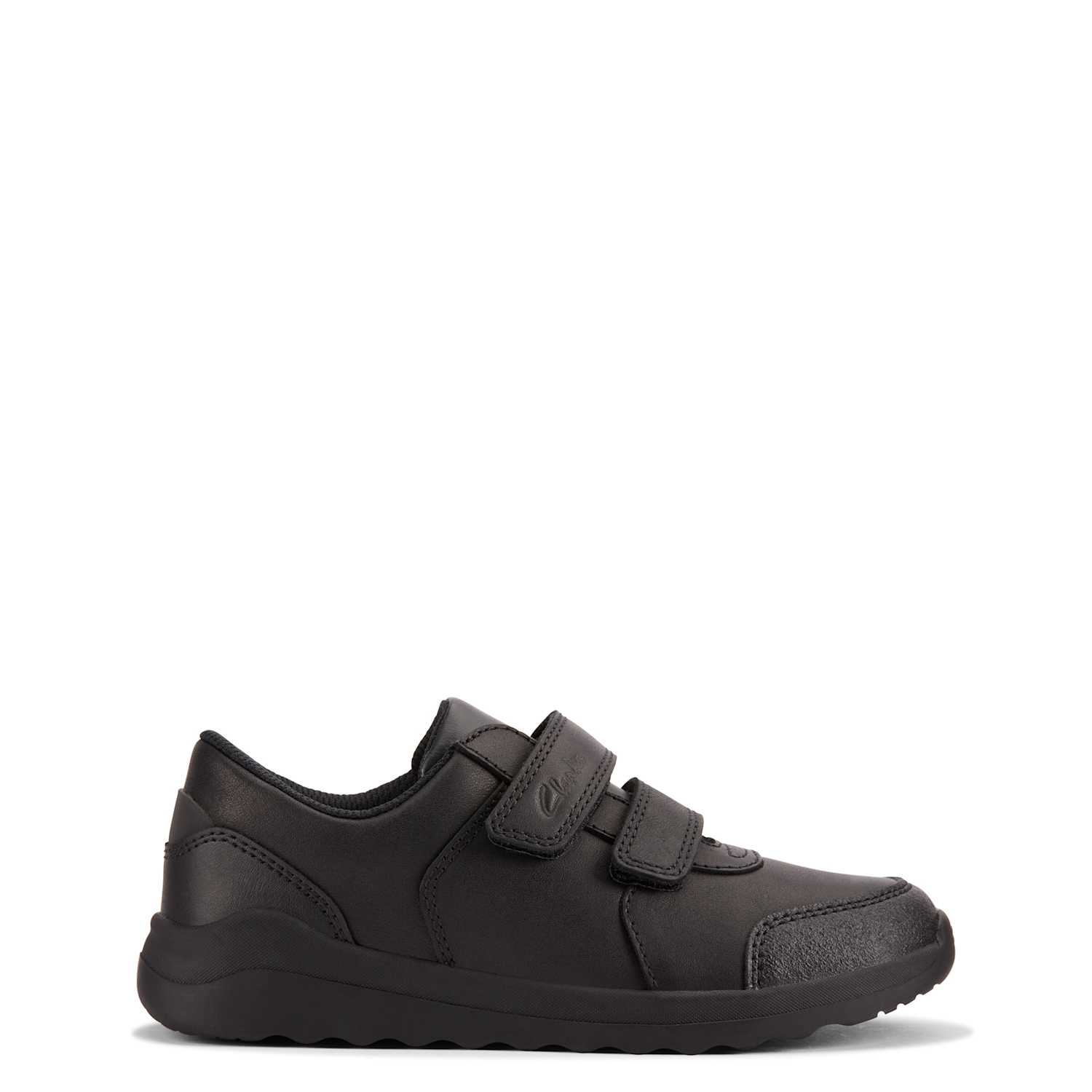 Clarks Boys Leather Riptape School Shoes (10 Small-2 ½ Large) - 13 - Black - Available at M&S